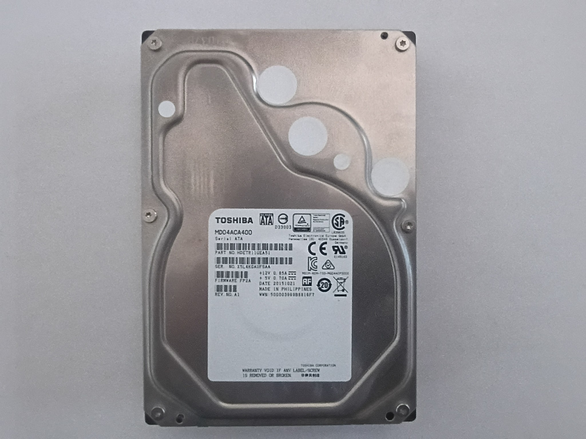 Toshiba MD04ACA400 4TB 3.5" 7200RPM SATA III HDD