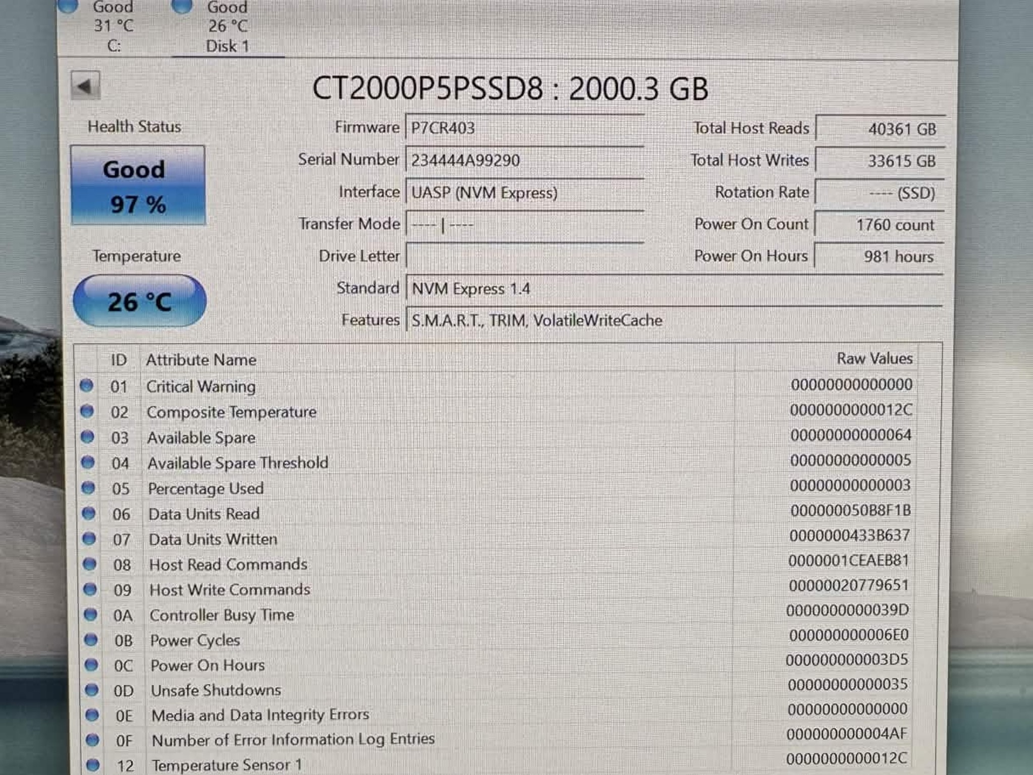 Crucial P5 2TB NVMe SSD - CT2000P5SSD8
