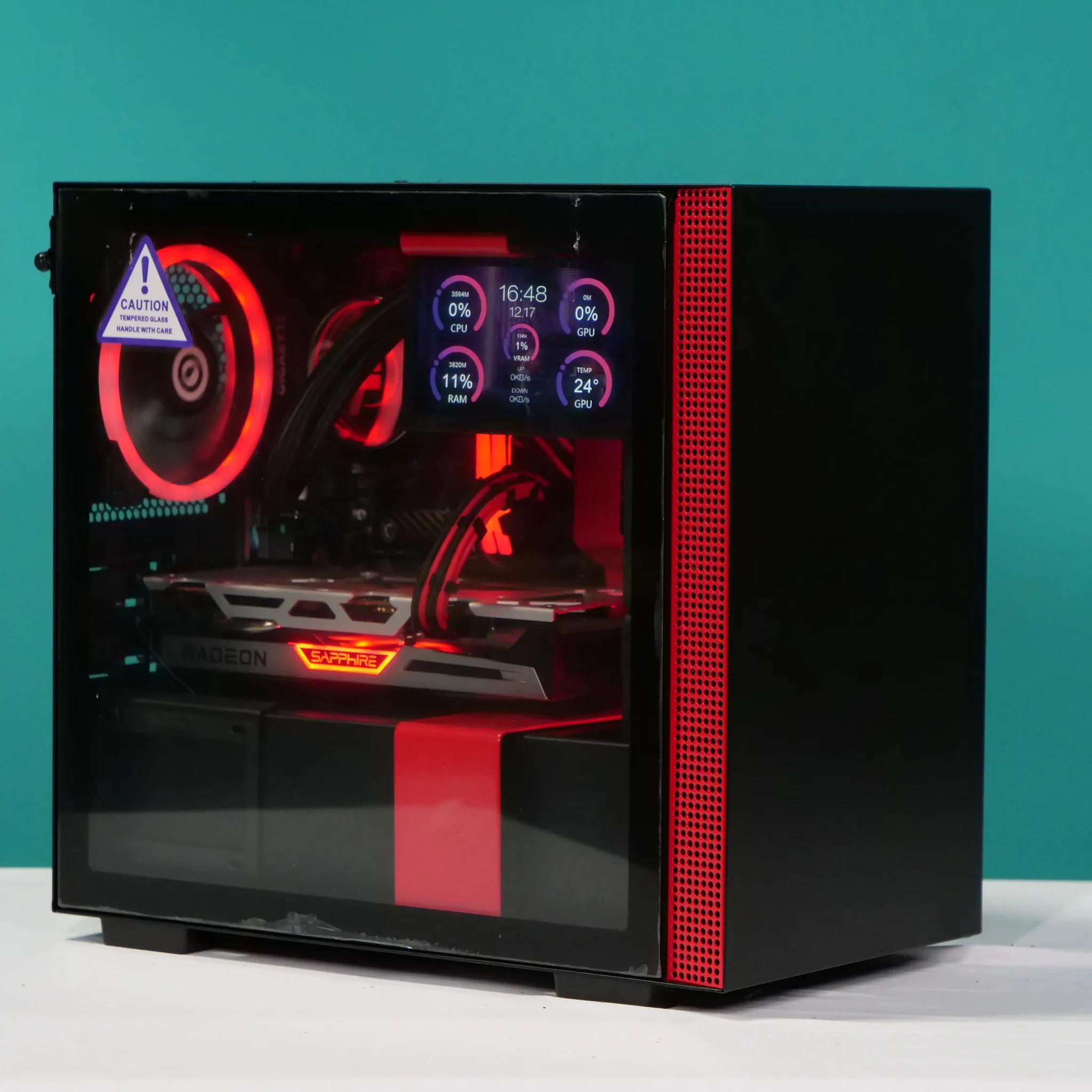 UCW Ready to Play "Seeing Red" ITX Build (Ryzen 5-5600x + RX 6600XT 8gb + 32gb RAM) Free Shipping!