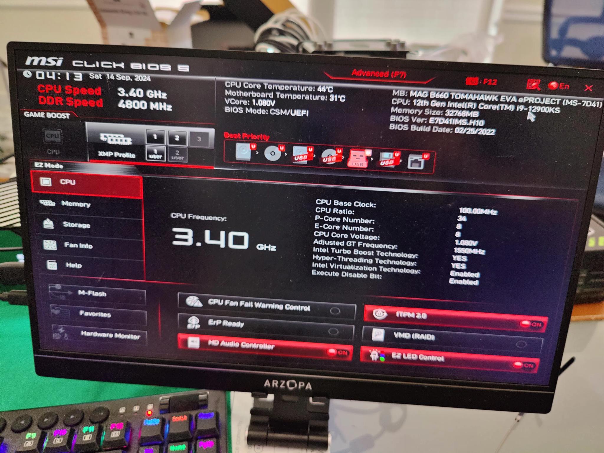 MSI B660 Tomahawk Eva e-project