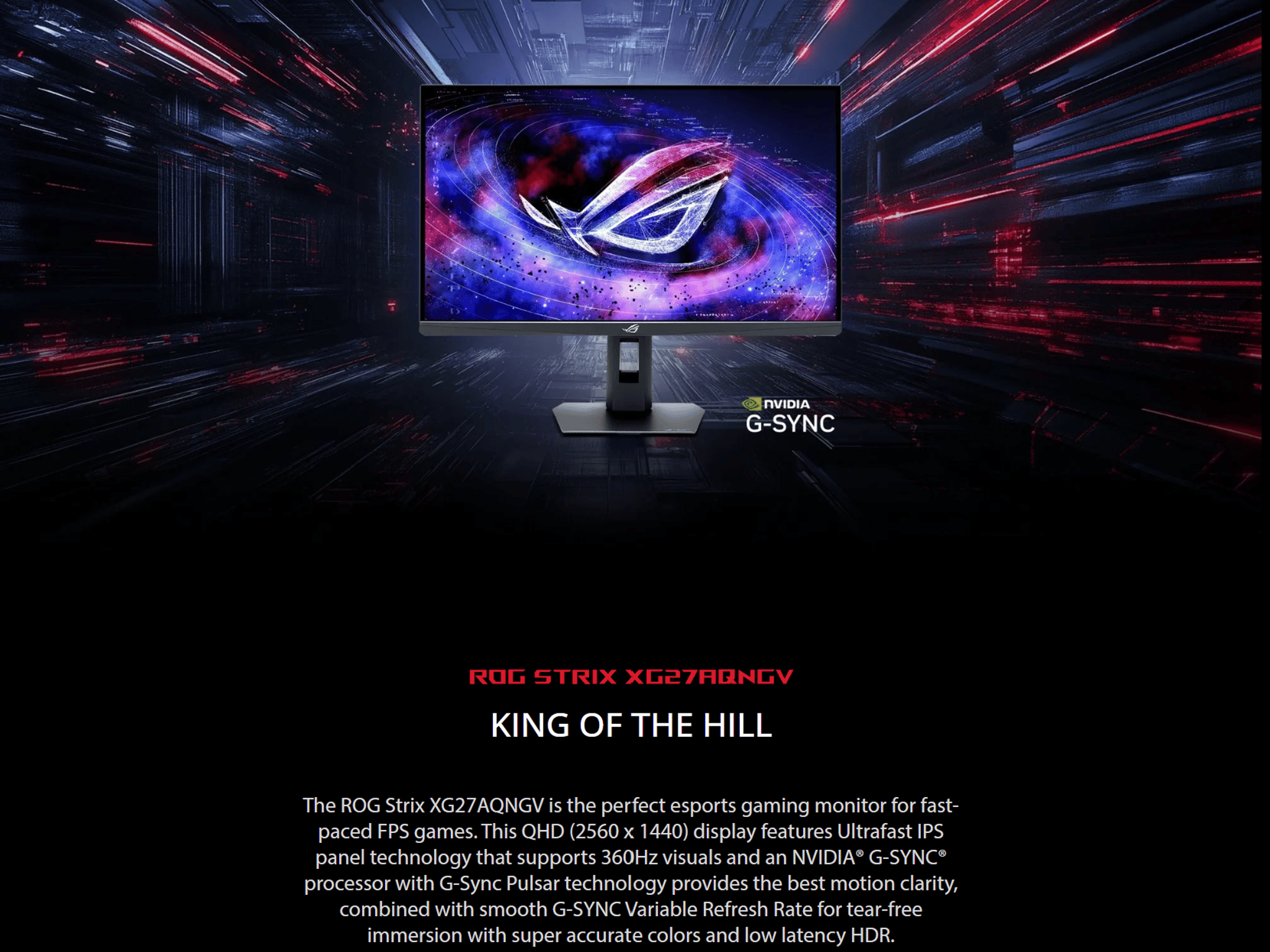 NEW ASUS ROG Strix Pulsar (360hz) 27" 2K (2560 x 1440) Gaming Monitor E-Sports Dual Mode (XG27AQNGV)