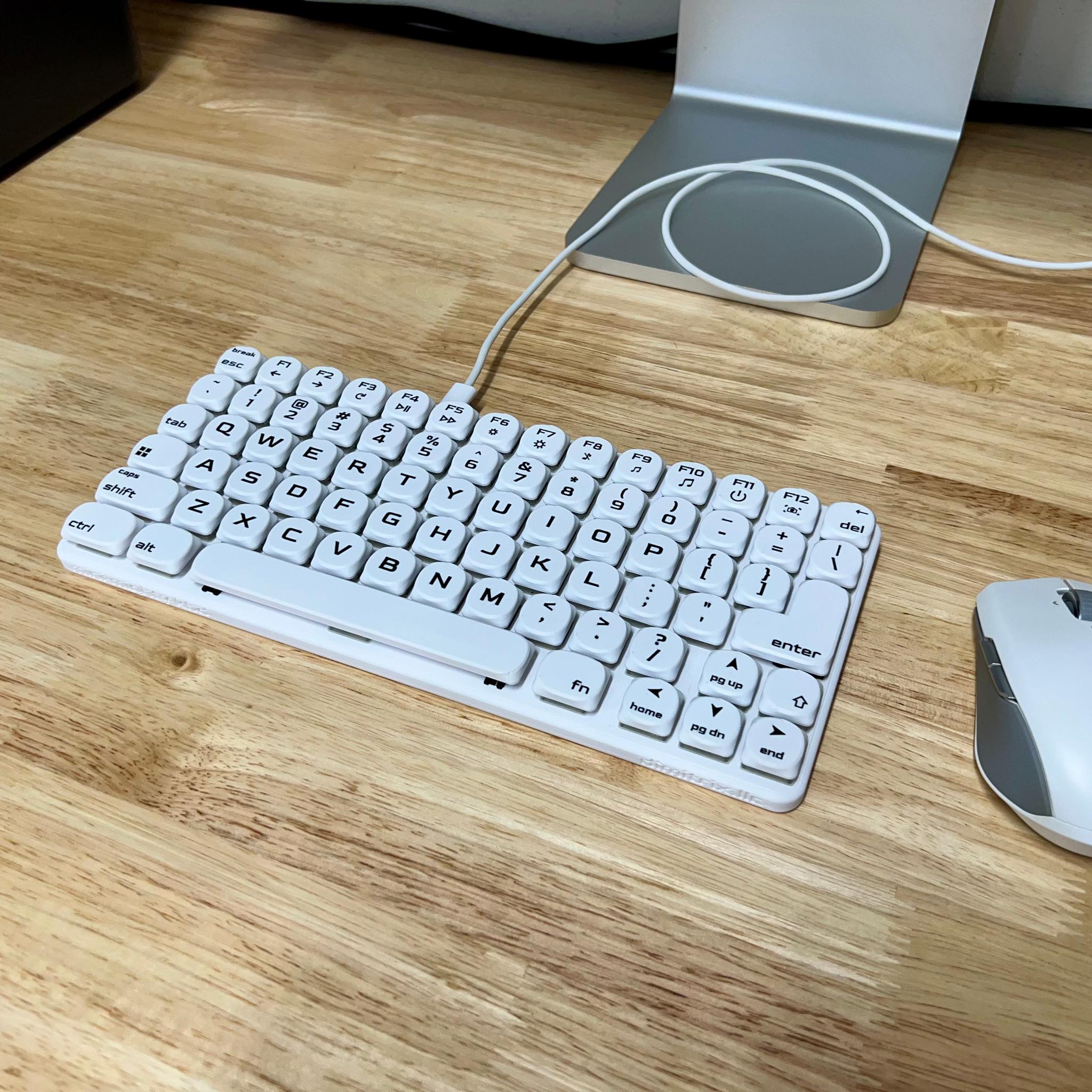 Low Profile 74-key Wired Mechanical Keyboard • Hot Swappable, Hand Assembled, Gaming, Travel, USB-C