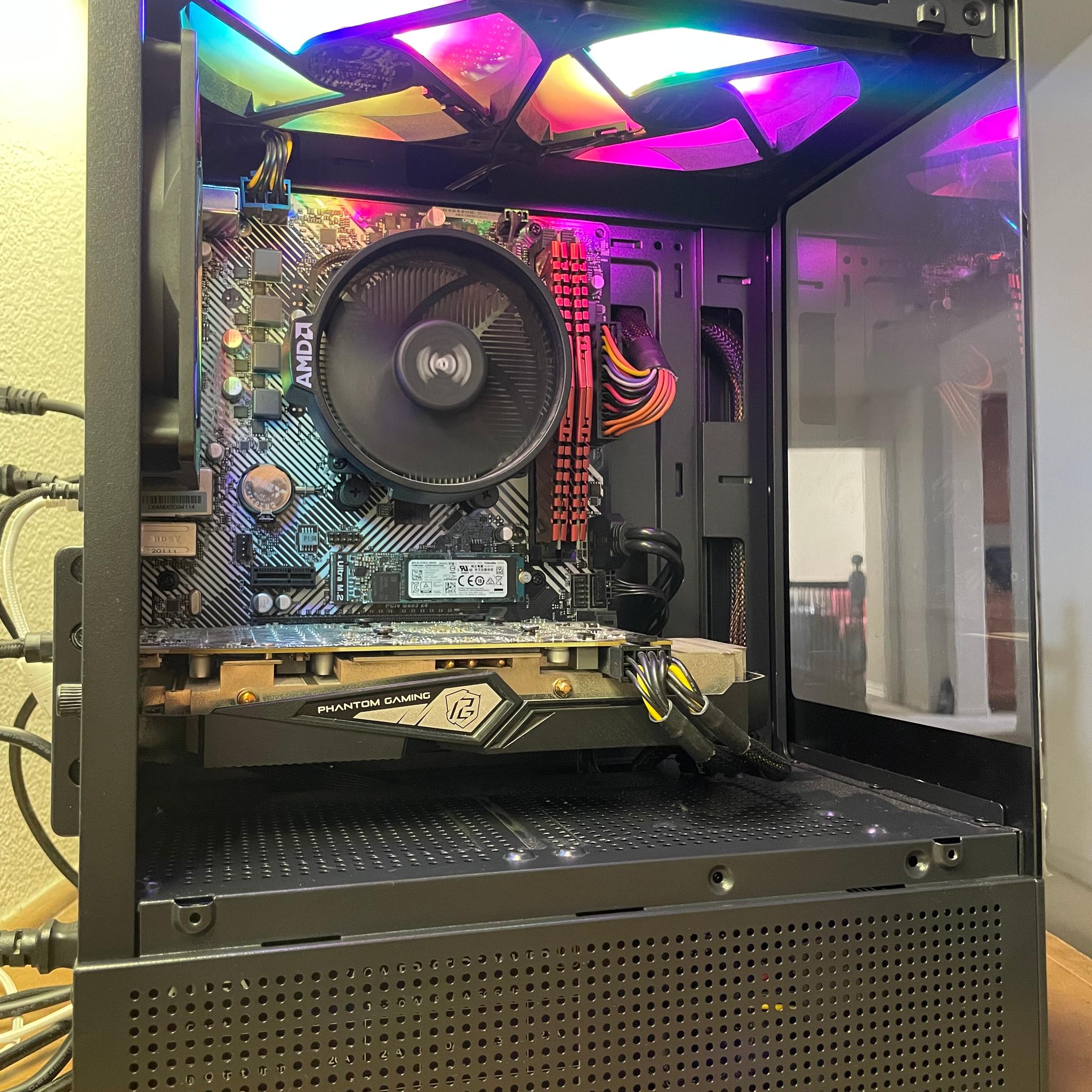 ⚫️”Black RGB PC”🌈 -R5 1600-RX580-16GB-