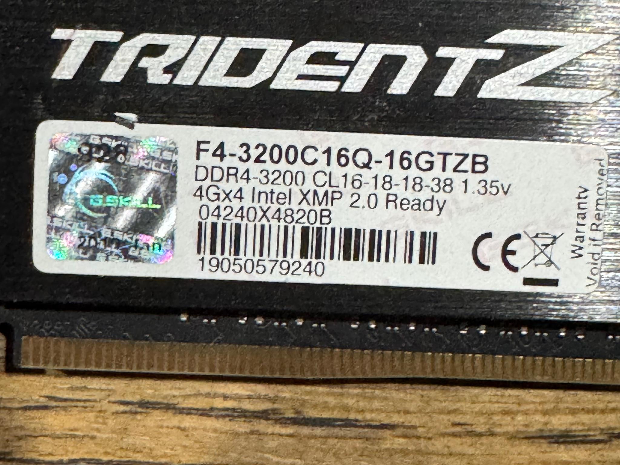 G.Skill Trident Z DDR4-3200 16GB 4x4 CL16