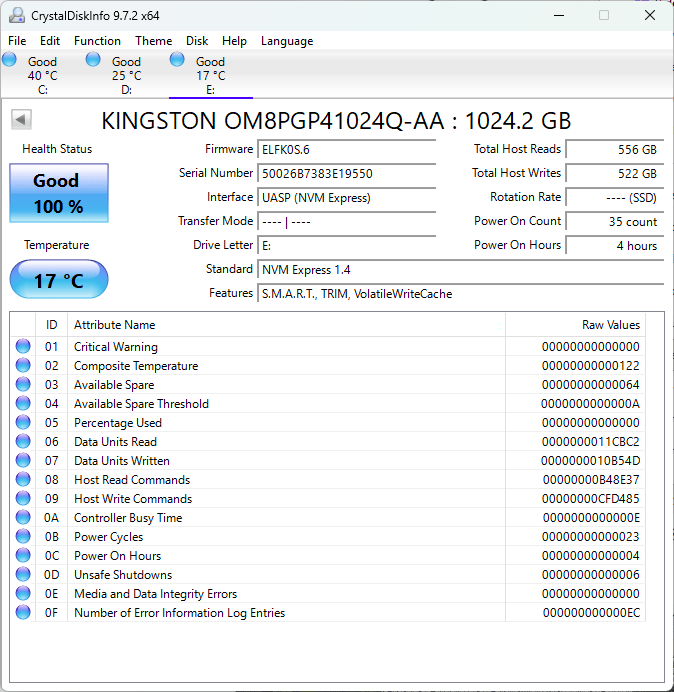 Kingston 1TB PCIe Gen 4 M.2 NVME SSD