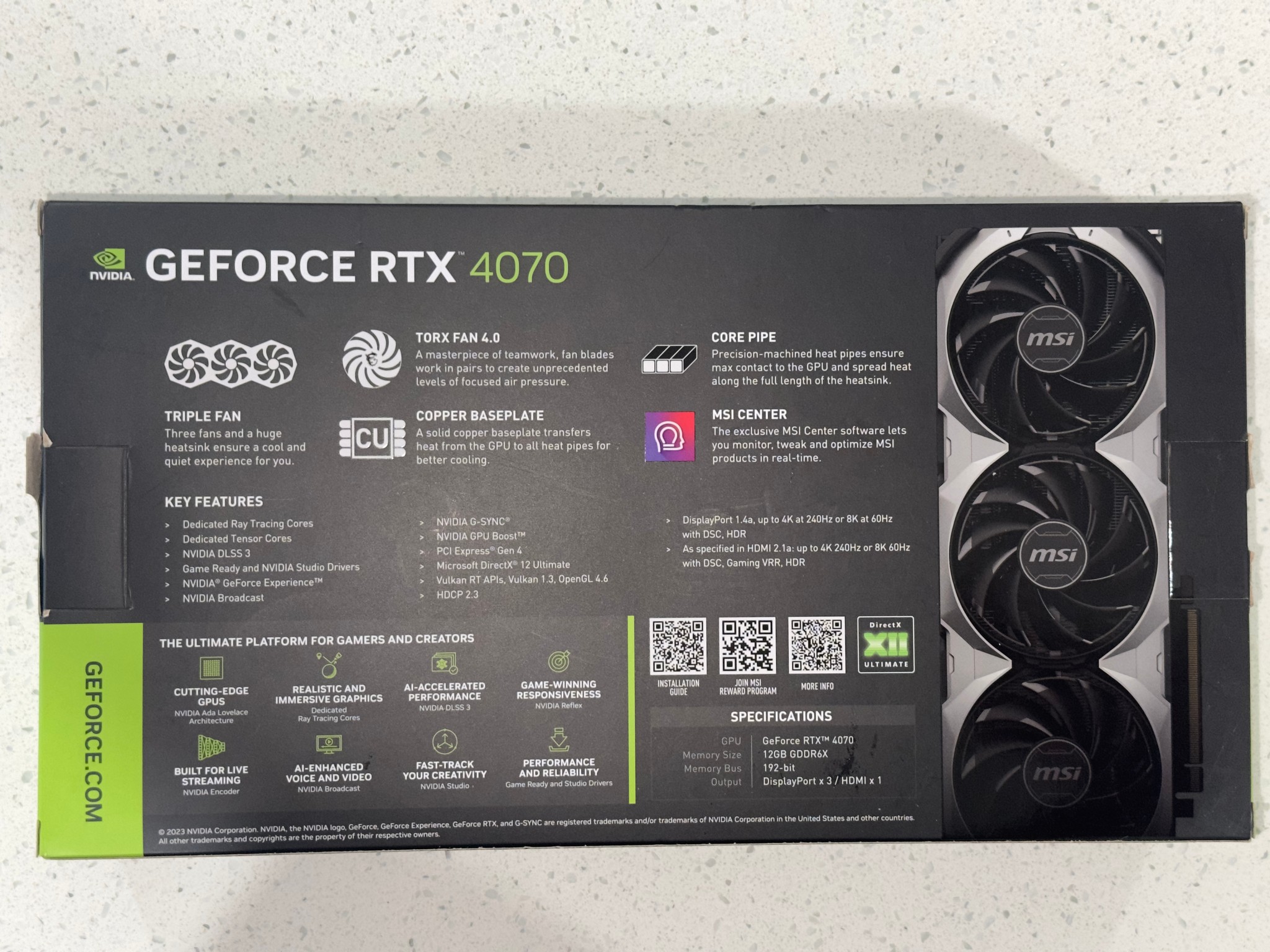 GEFORCE RTX 4070 VENTUS 3X (OC EDITION)