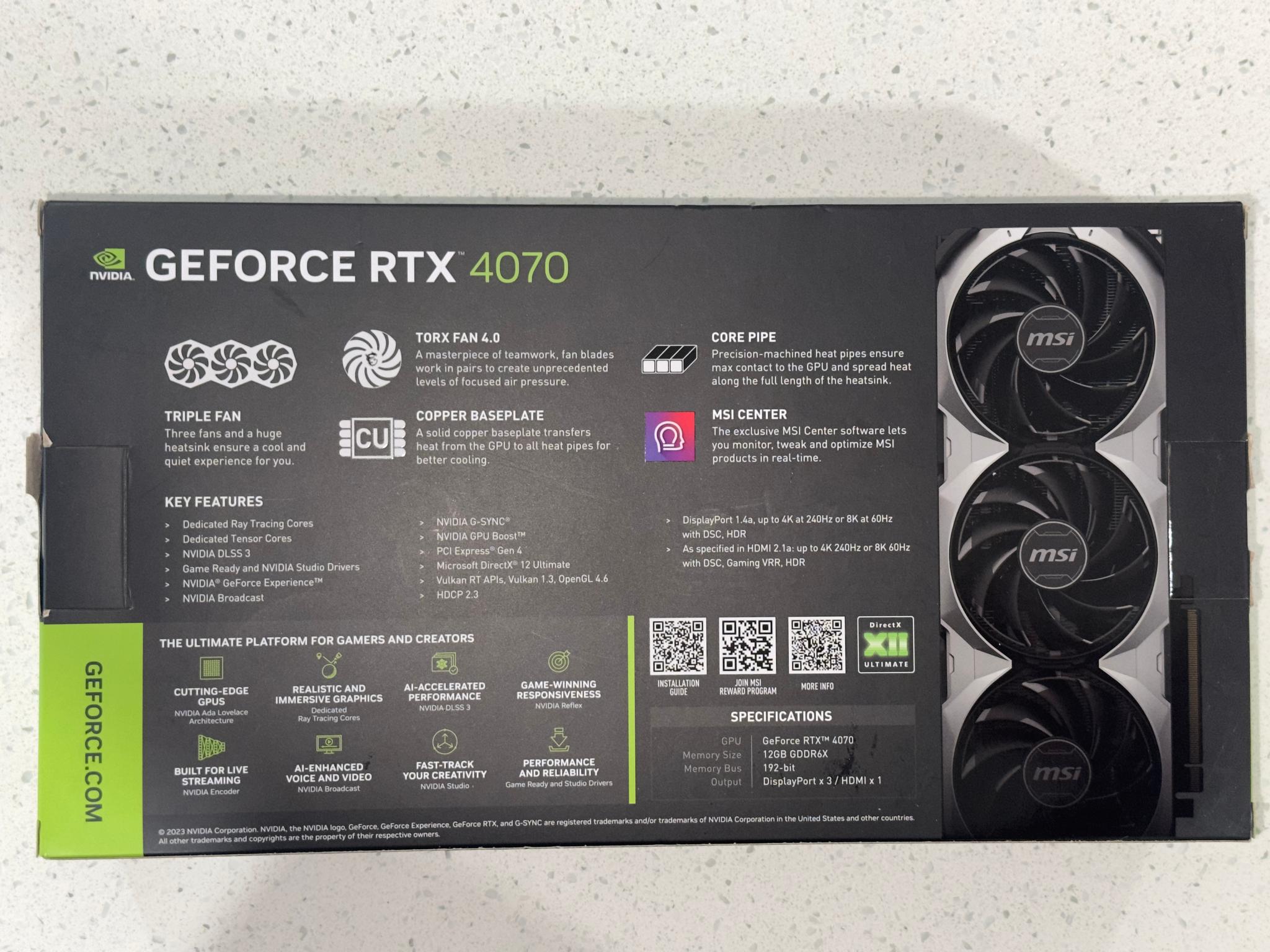 GEFORCE RTX 4070 VENTUS 3X (OC EDITION)