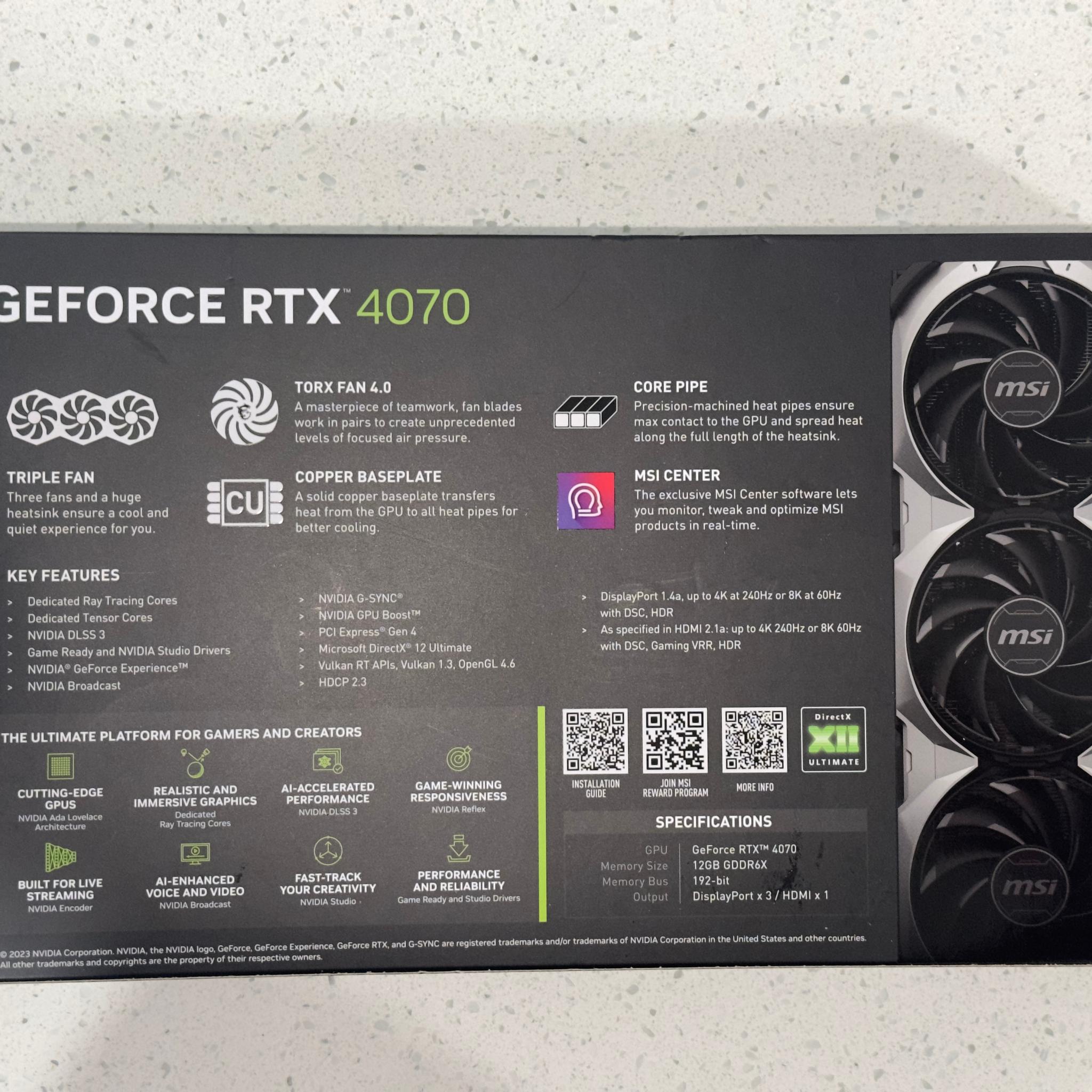 GEFORCE RTX 4070 VENTUS 3X (OC EDITION)