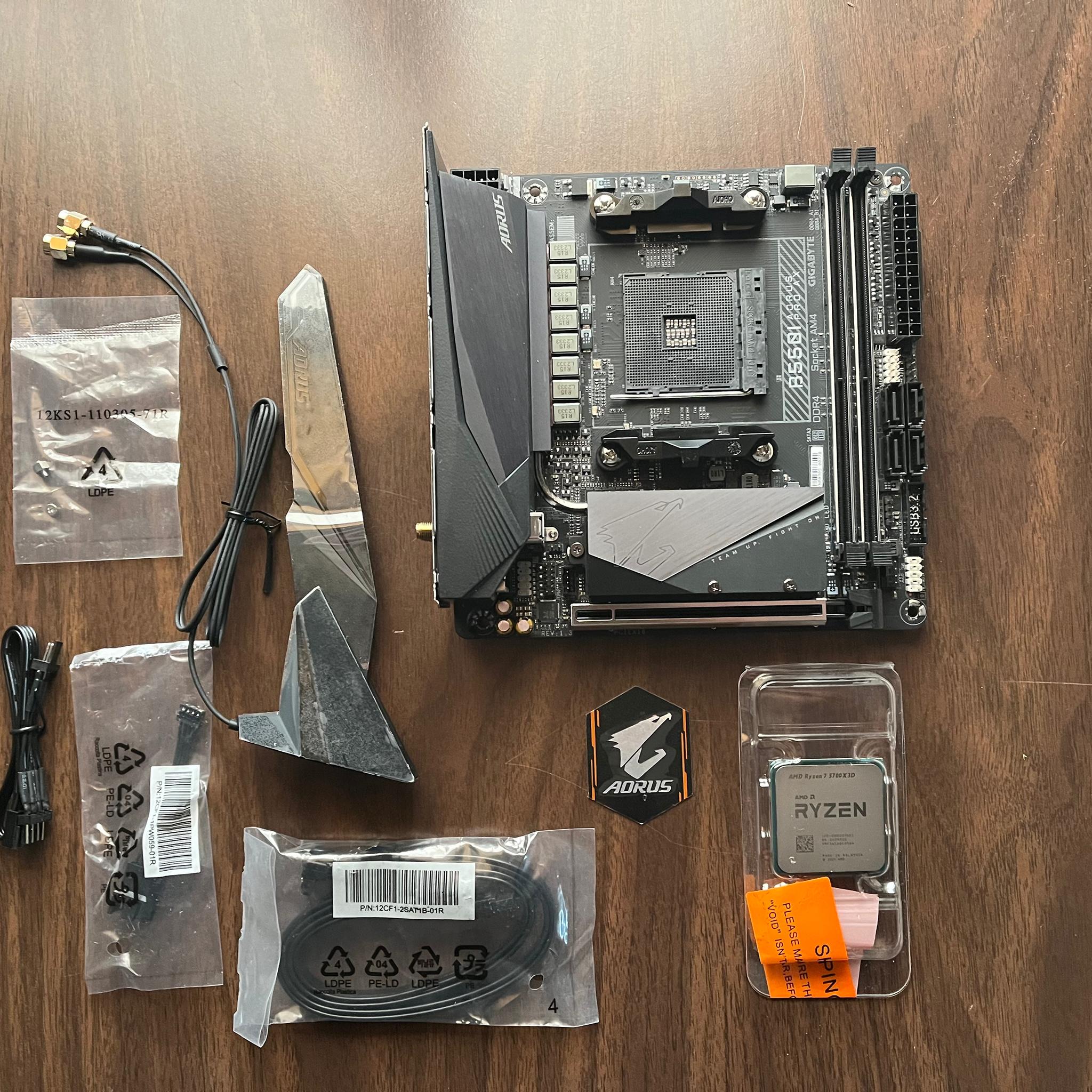 Brand New 5700X3D and Barely Used AORUS PRO AX ITX B550 Motherboard Combo!