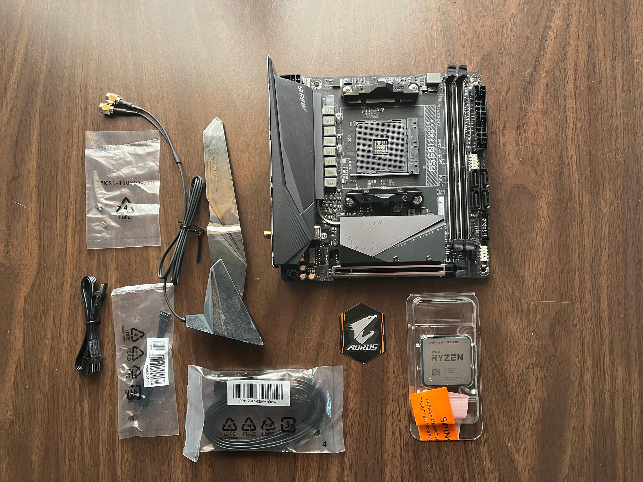 Brand New 5700X3D and Barely Used AORUS PRO AX ITX B550 Motherboard Combo!
