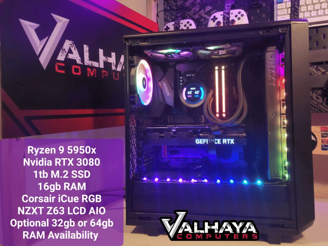 5950x | 3080 - Custom Gaming Computer / workstation by Valhaya PC RTX Ryzen 9 liquid cooled