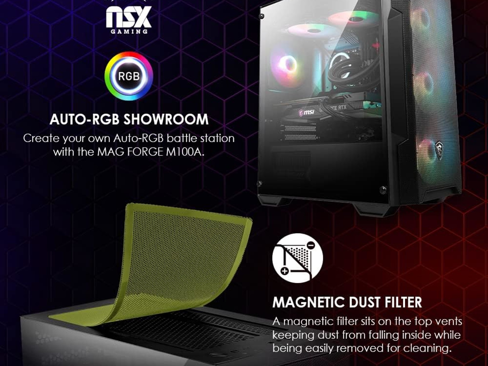 NSX Desktop Gaming | AMD Ryzen 7 5700G 4.6GHz | NVIDIA 16GB 2*8 GB DDR4 3600 | Windows 11 Home