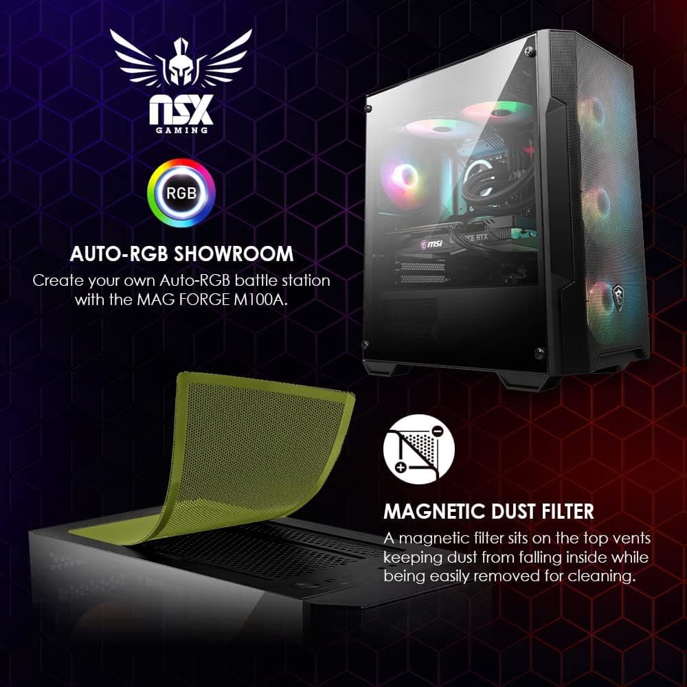 NSX Desktop Gaming | AMD Ryzen 7 5700G 4.6GHz | NVIDIA 16GB 2*8 GB DDR4 3600 | Windows 11 Home