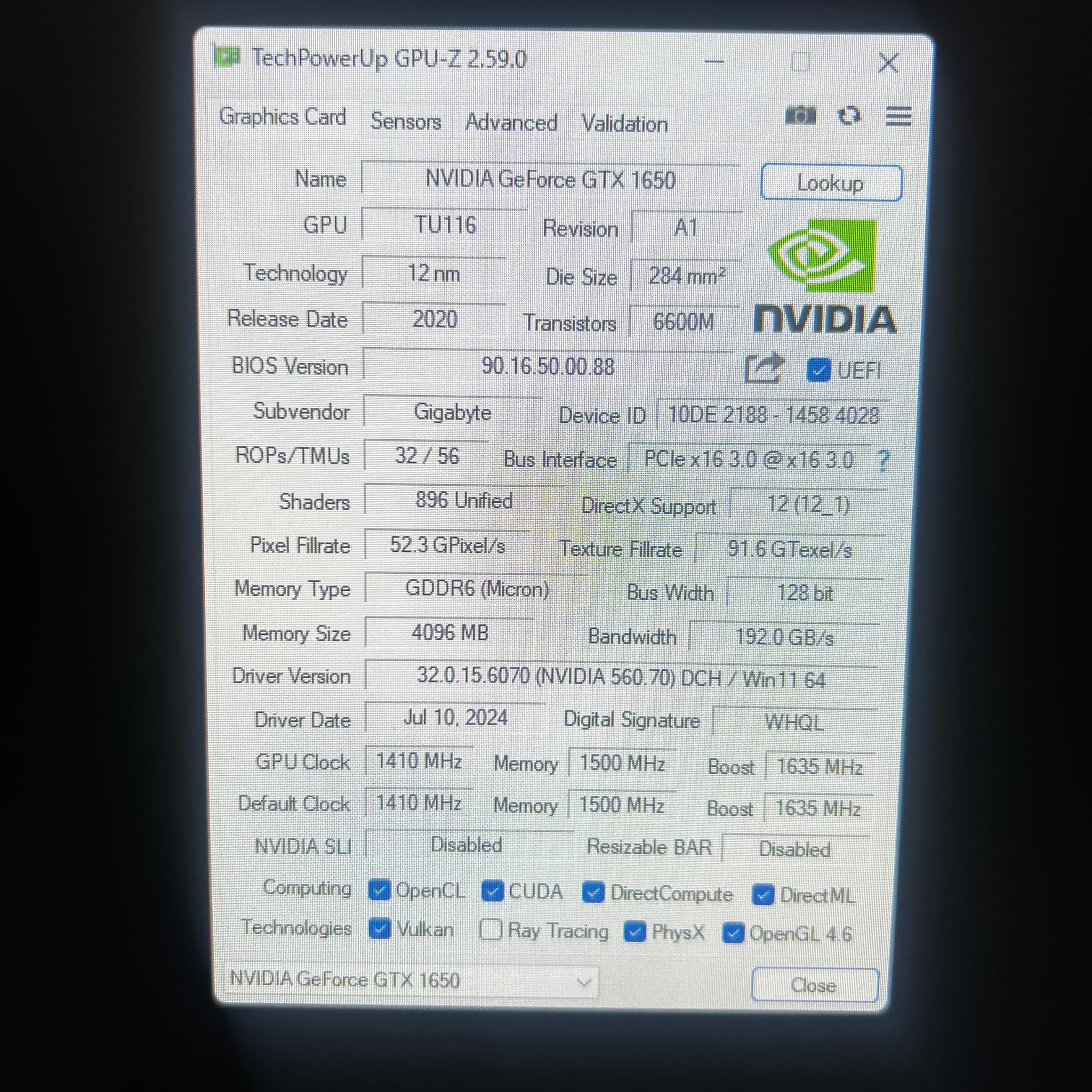 Gigabyte GTX 1650 4G