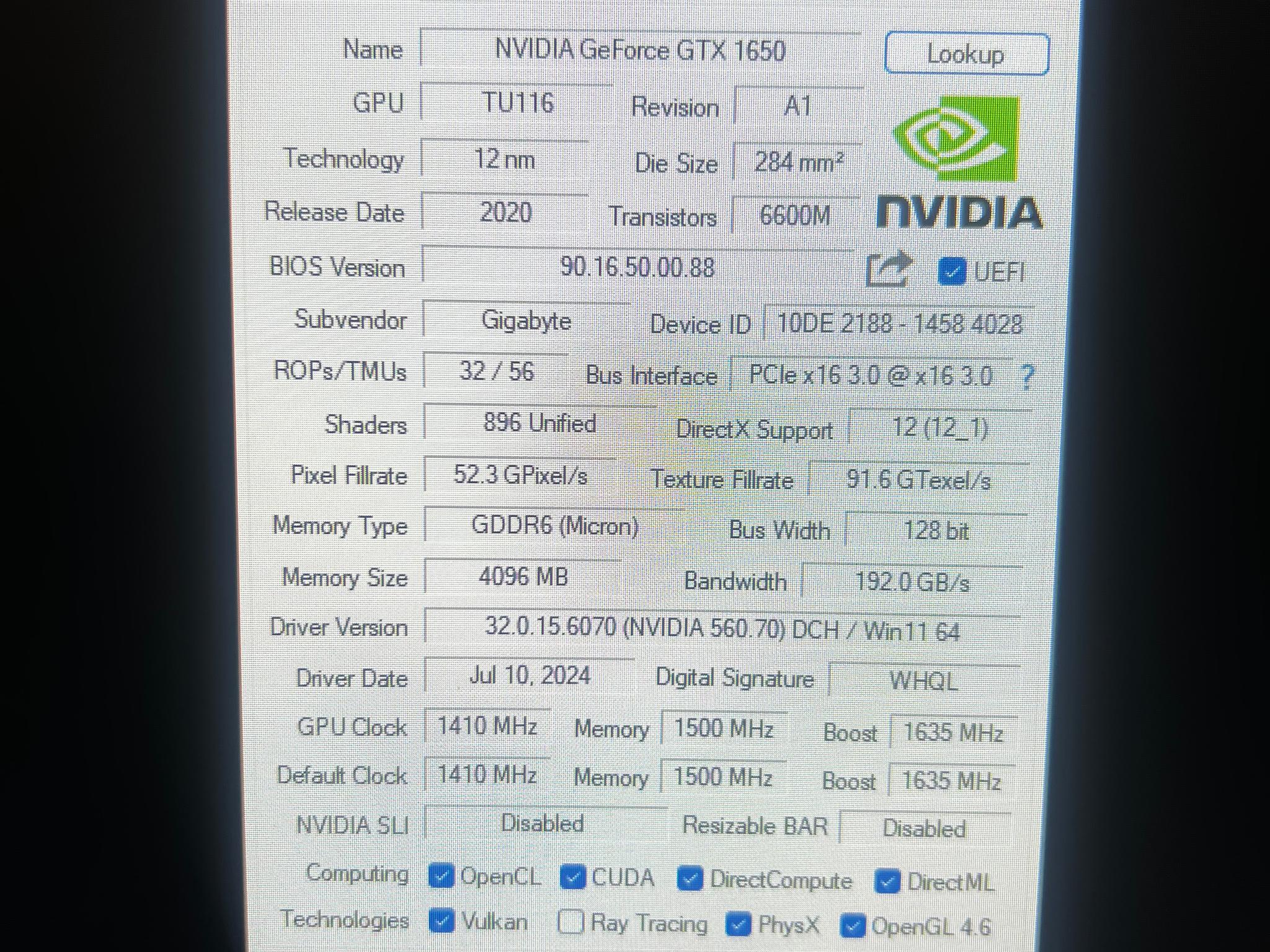 Gigabyte GTX 1650 4G