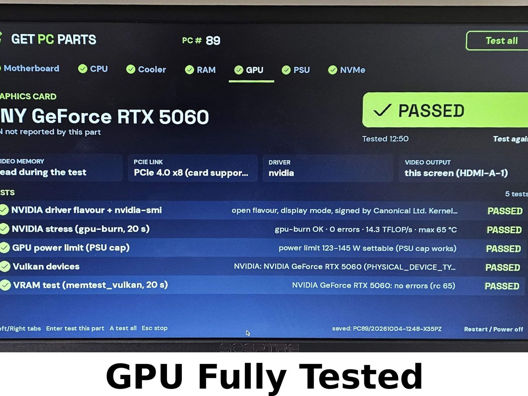 RTX 5060 PNY 8GB