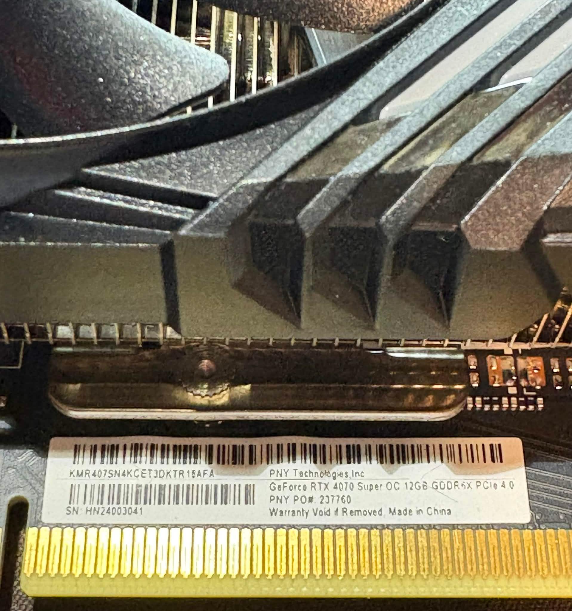 PNY RTX 4070 Super XLR8 Gaming OC 12GB