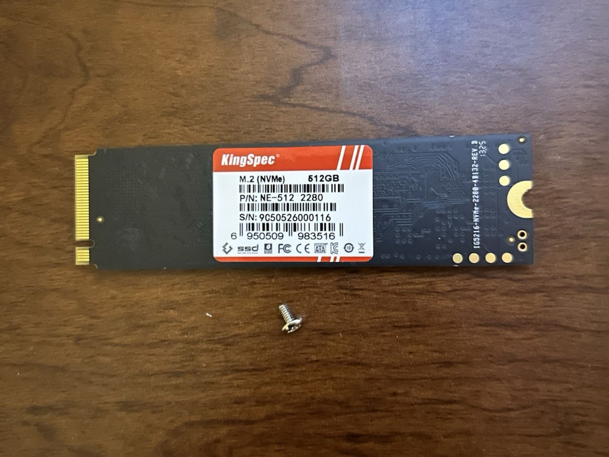 KingSpec NE-512GB M.2 2280 PCIe Gen 3x4 NVMe Internal SSD - 3D NAND - M.2 Screw
