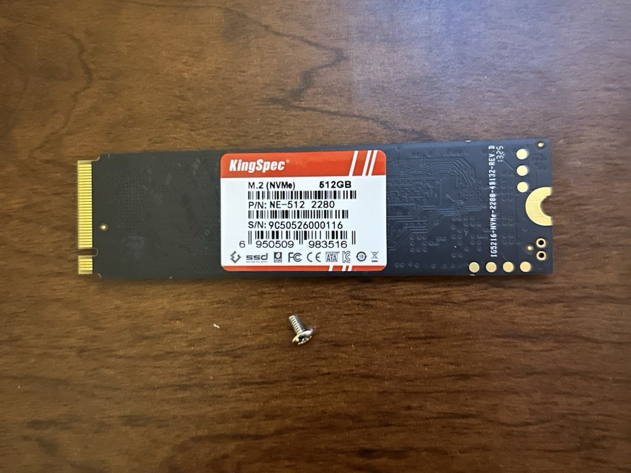 KingSpec NE-512GB M.2 2280 PCIe Gen 3x4 NVMe Internal SSD - 3D NAND - M.2 Screw