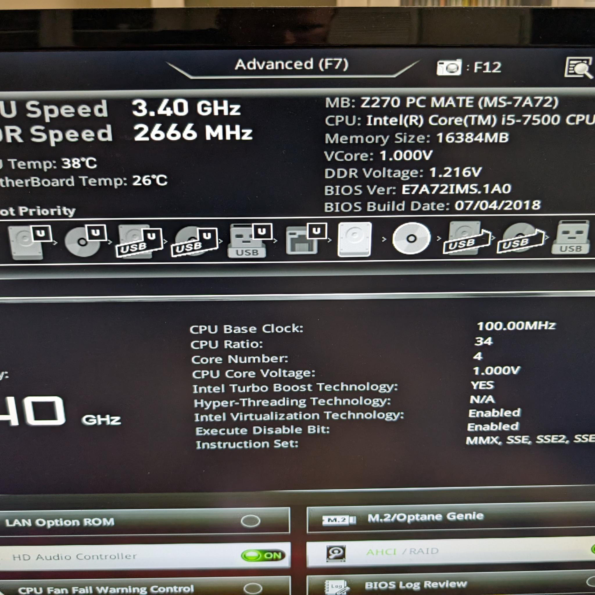 MSI Z270 PC Mate + core i5 7500