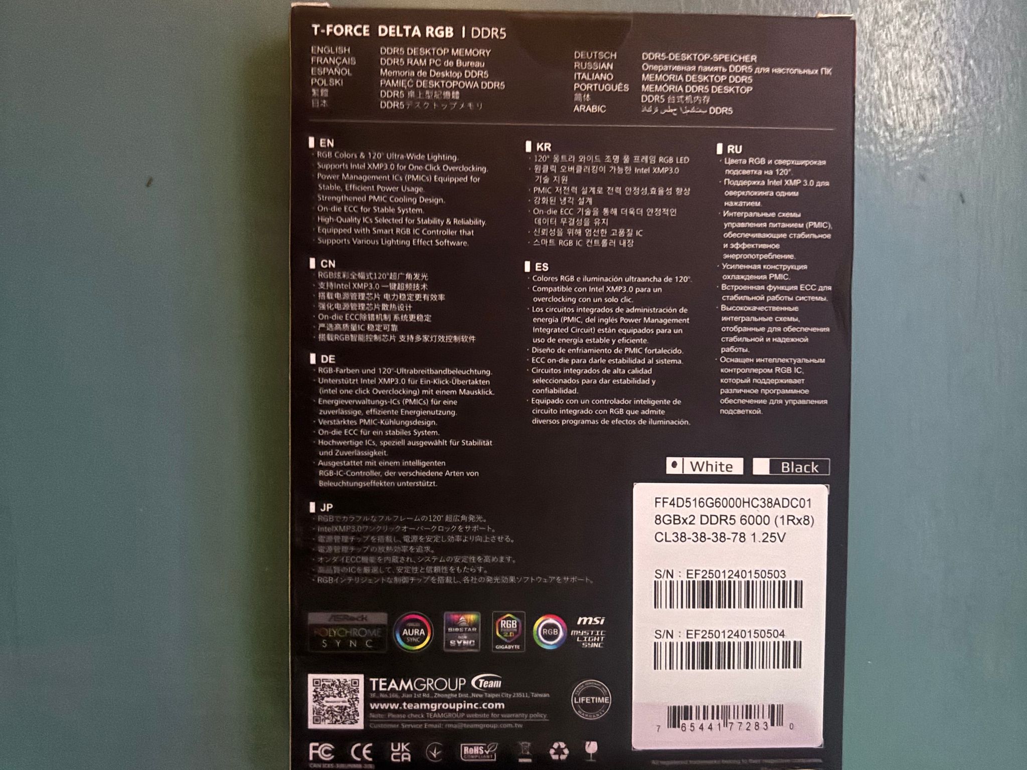 T-force 16gb white memory