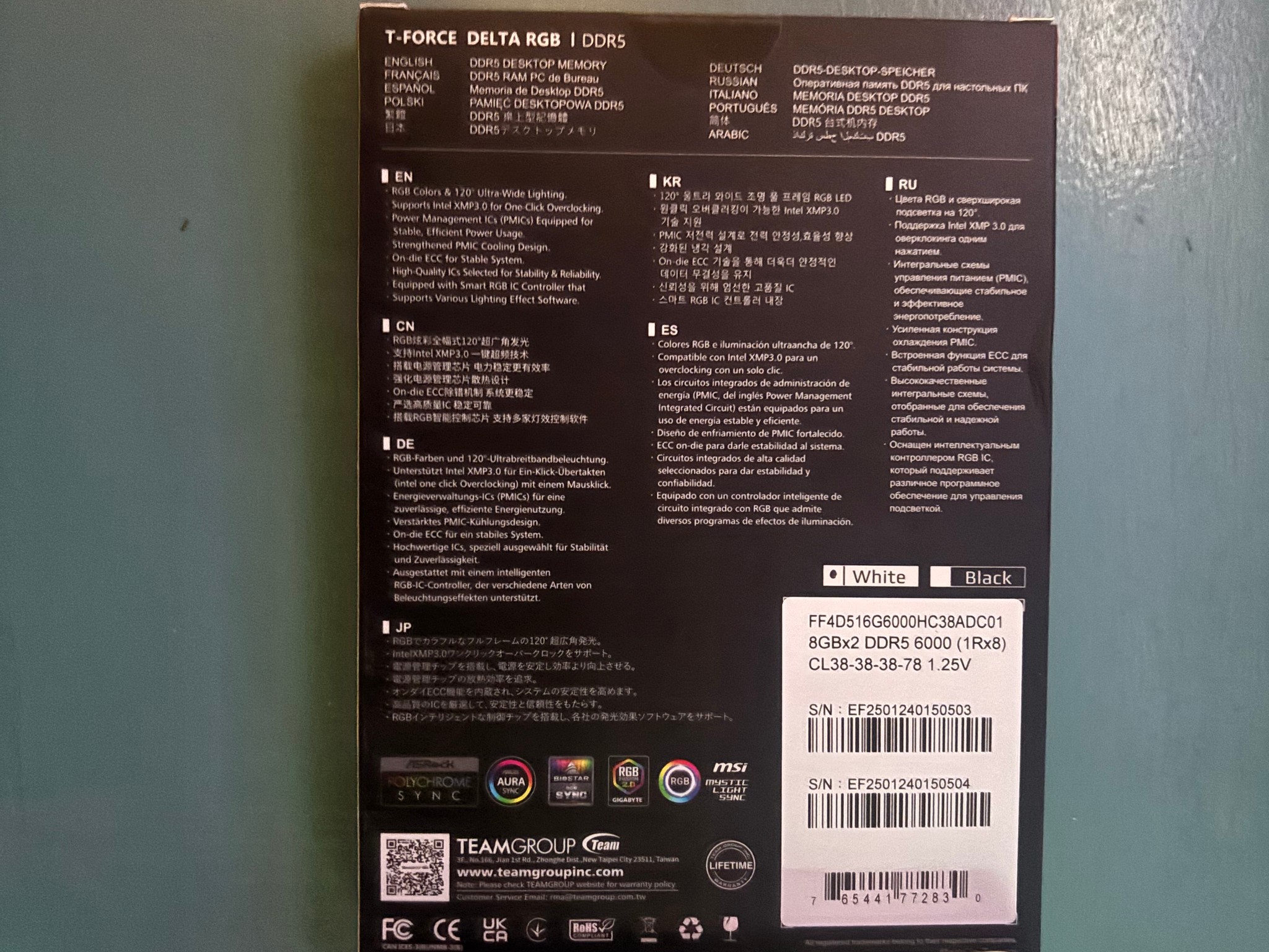 T-force 16gb white memory