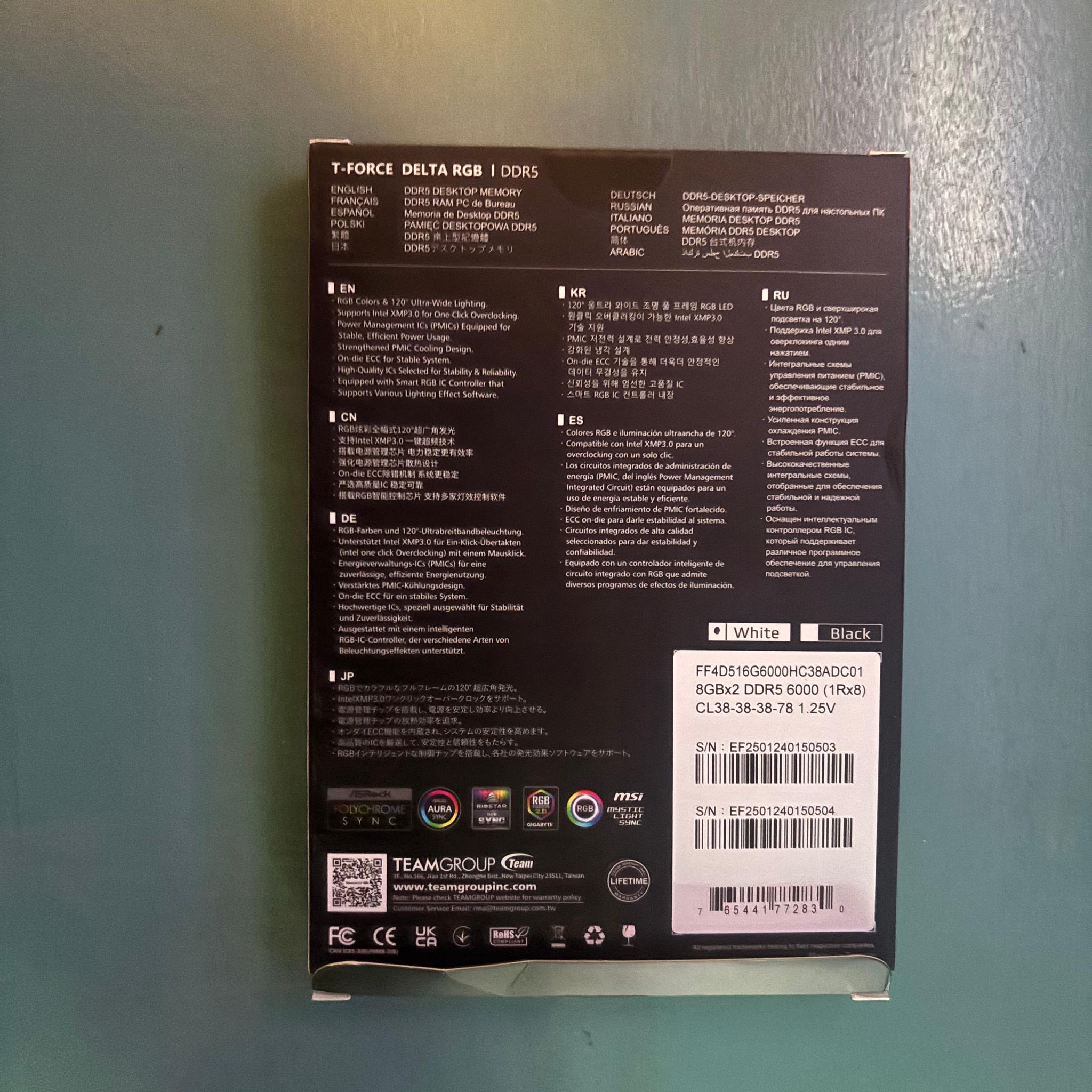 T-force 16gb white memory
