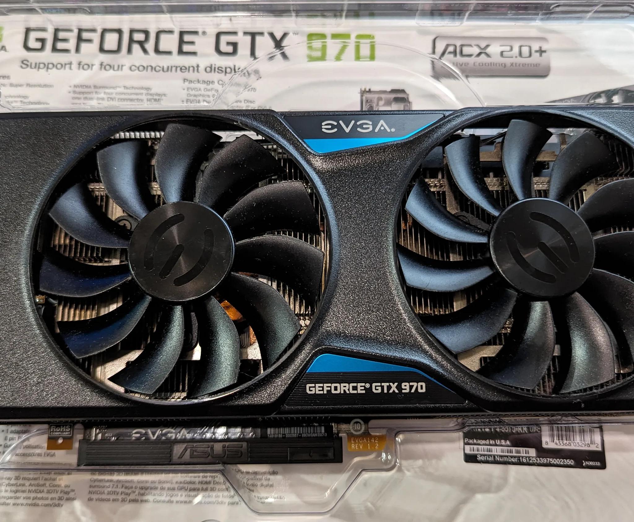 EVGA GeForce GTX 970 4GB SSC Gaming ACX 2.0+ Cooling Graphics Card (04G-P4-3975-KR)