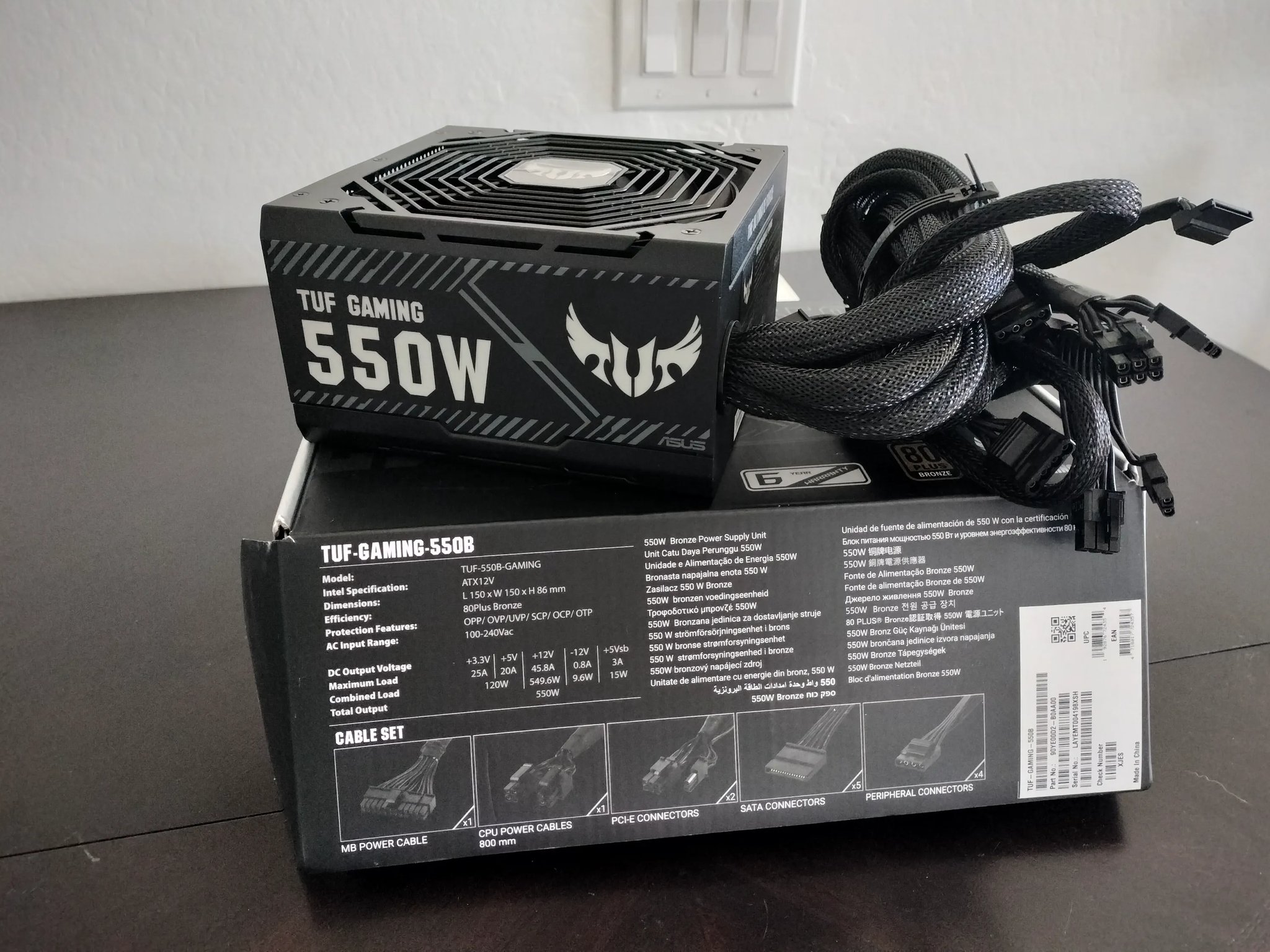 TUF GAMING 550W Power Supply Unit 80 PLUS Bronze Certification