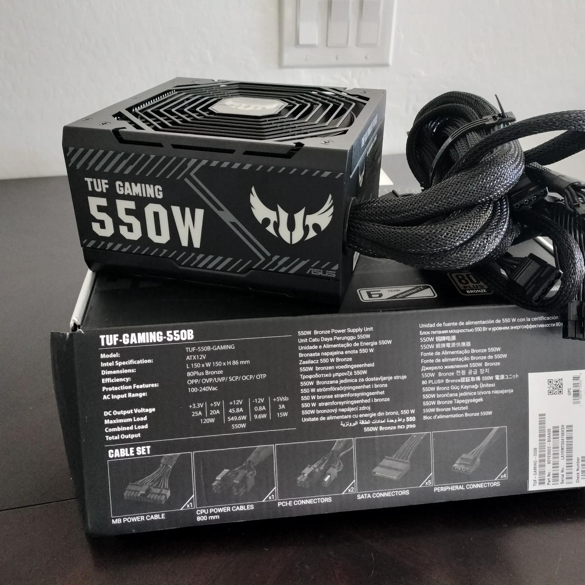 TUF GAMING 550W Power Supply Unit 80 PLUS Bronze Certification