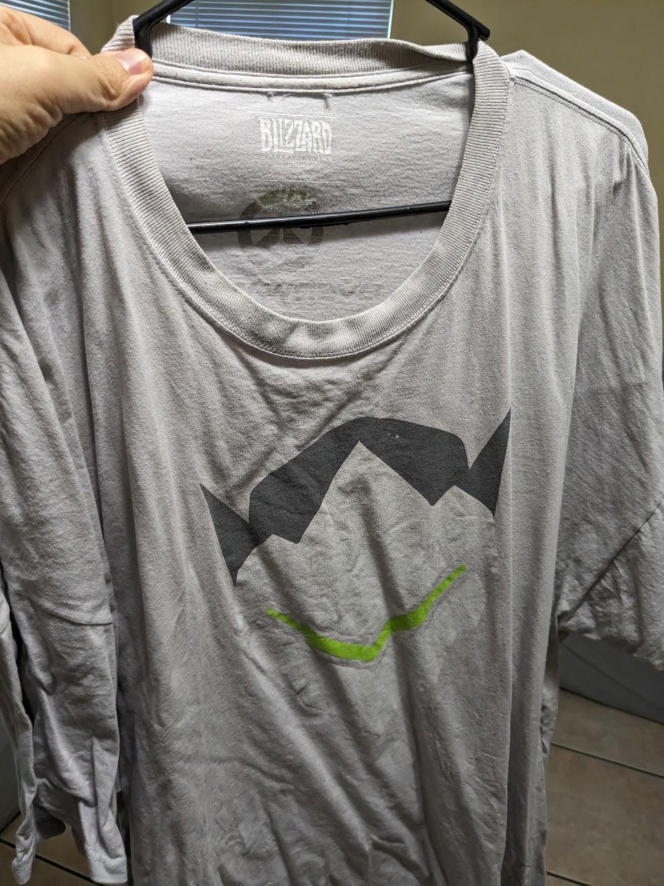 Used 4XL Overwatch 1 "Genji" T-Shirt, Gray/Natural