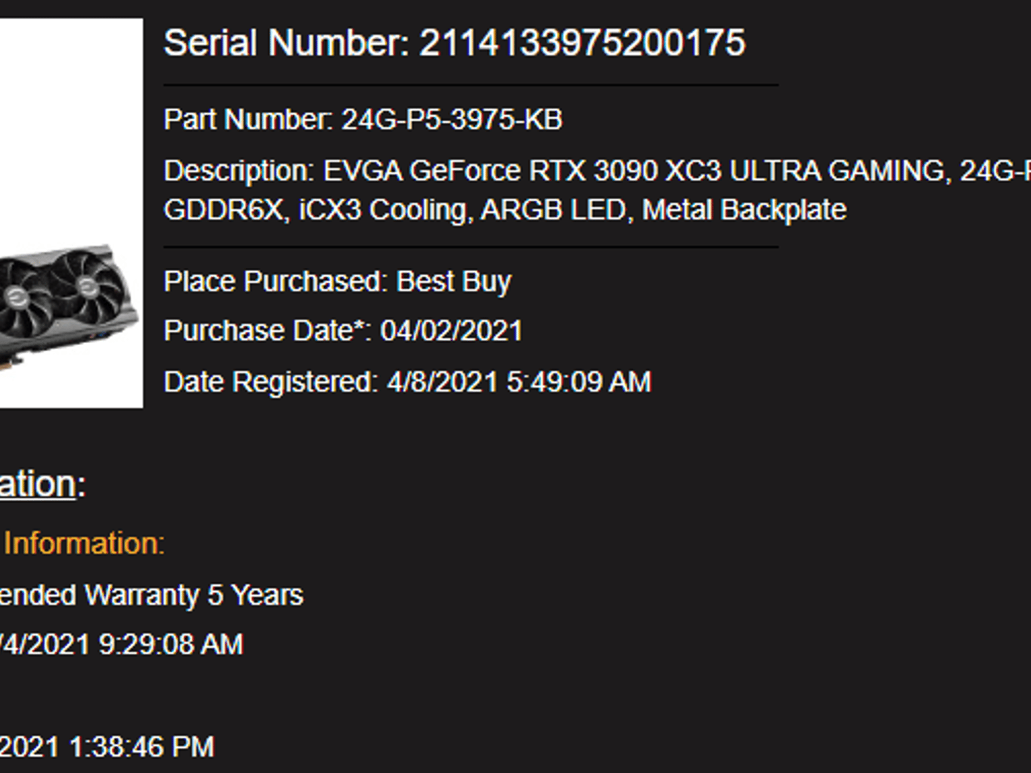 EVGA GeForce RTX 3090 XC3 ULTRA GAMING