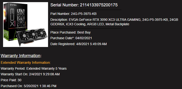 EVGA GeForce RTX 3090 XC3 ULTRA GAMING