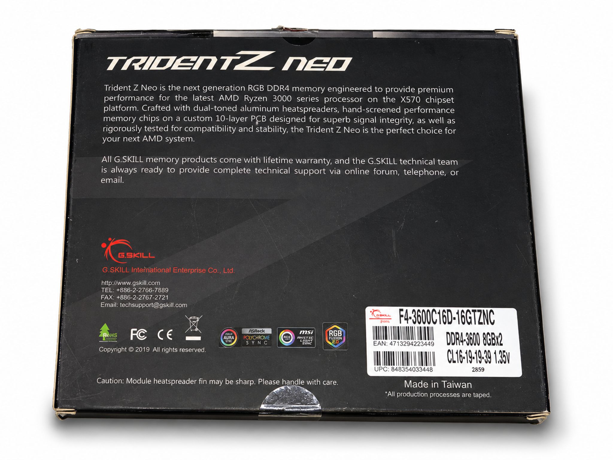 16GB (2 x 8GB) G.Skill Trident Z Neo DDR4-3600 CL16