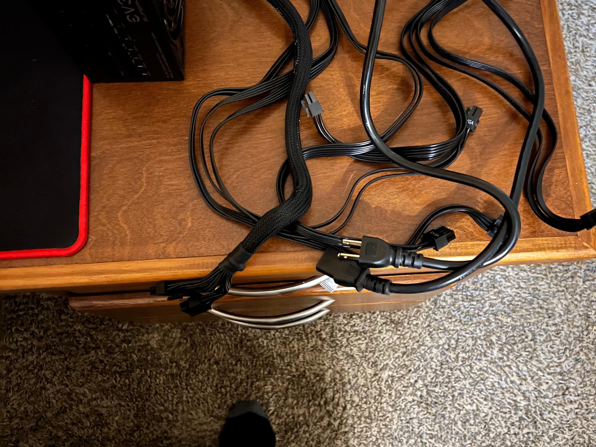 Used EVGa 1000 PSU! Power cord,3 8 pin Gpu,2 8 pin cpu,and mother Board cord