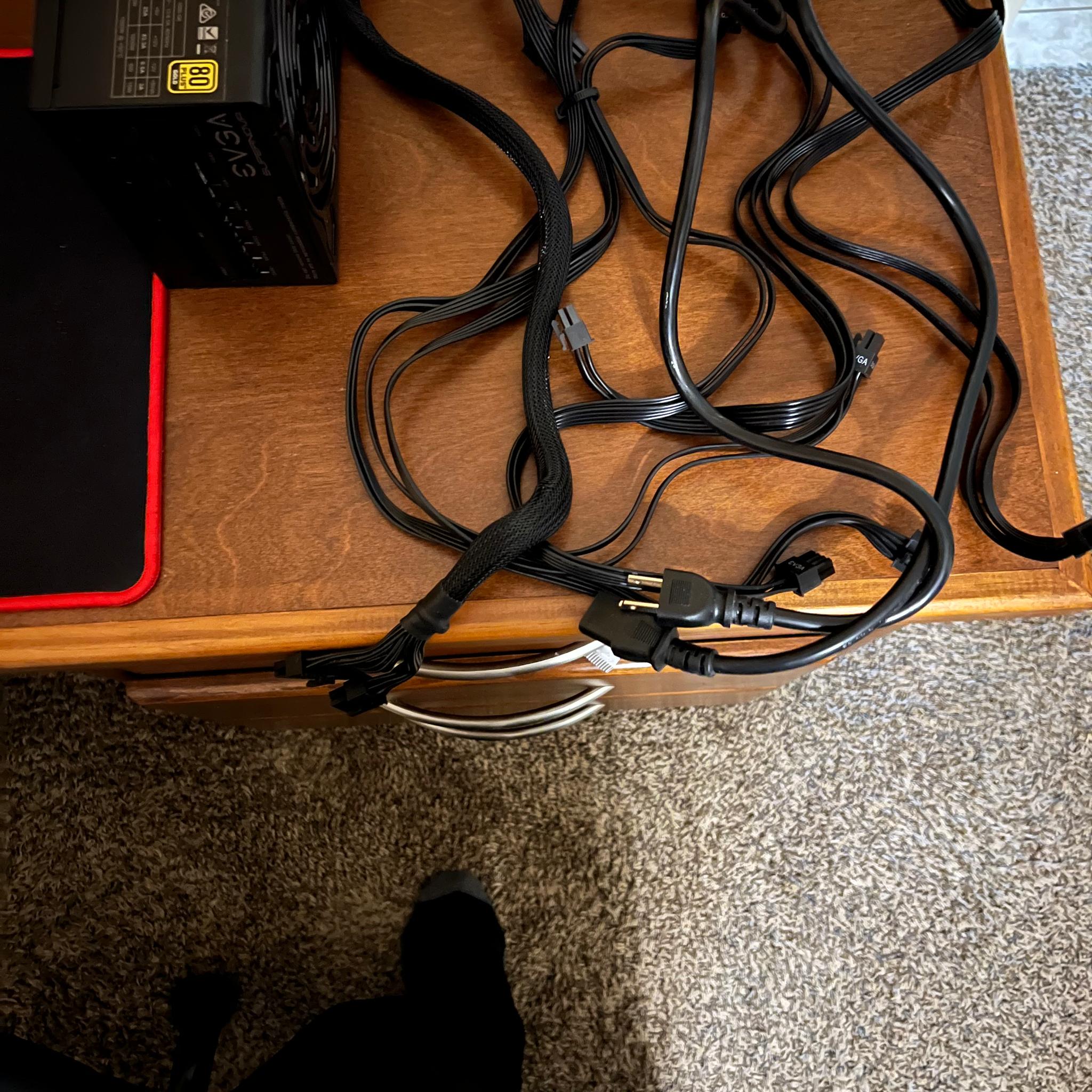 Used EVGa 1000 PSU! Power cord,3 8 pin Gpu,2 8 pin cpu,and mother Board cord