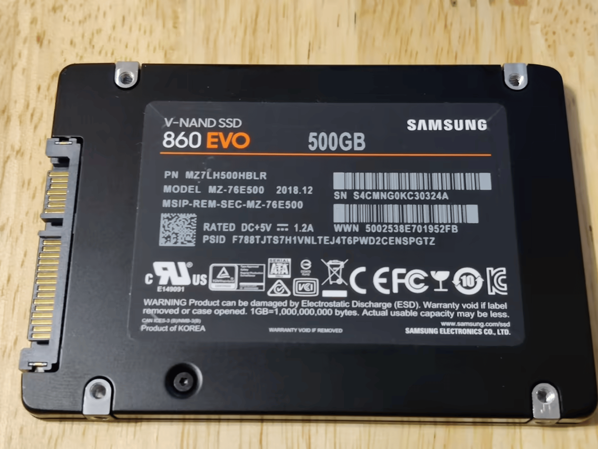Samsung 860 EVO 500 GB SATA SSD