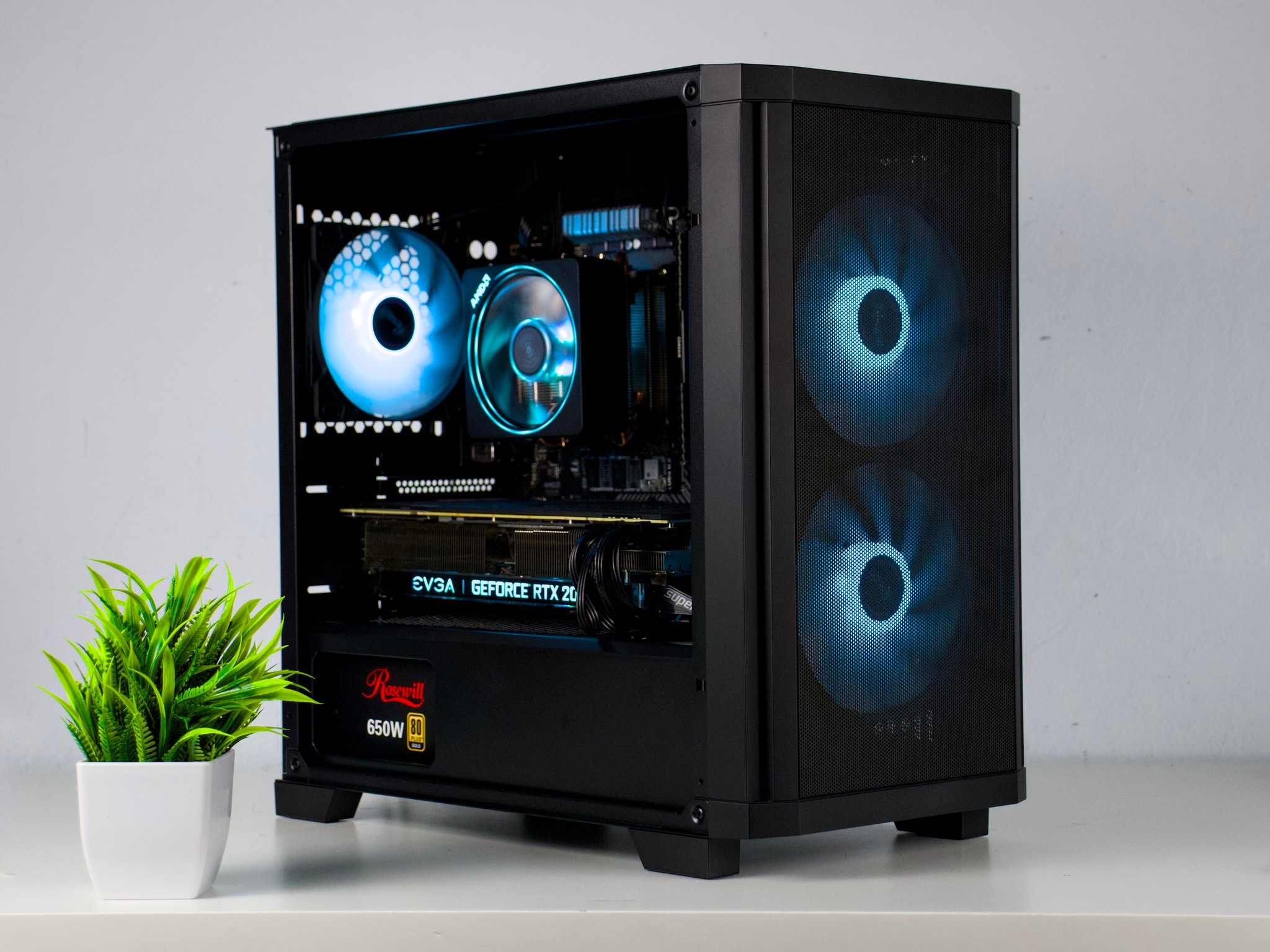 ♠️♥️ Black Gaming PC – RTX 2070 Super, Ryzen 5 3600, 16GB RAM, 1TB SSD - WiFi, BlueTooth ♥️♠️