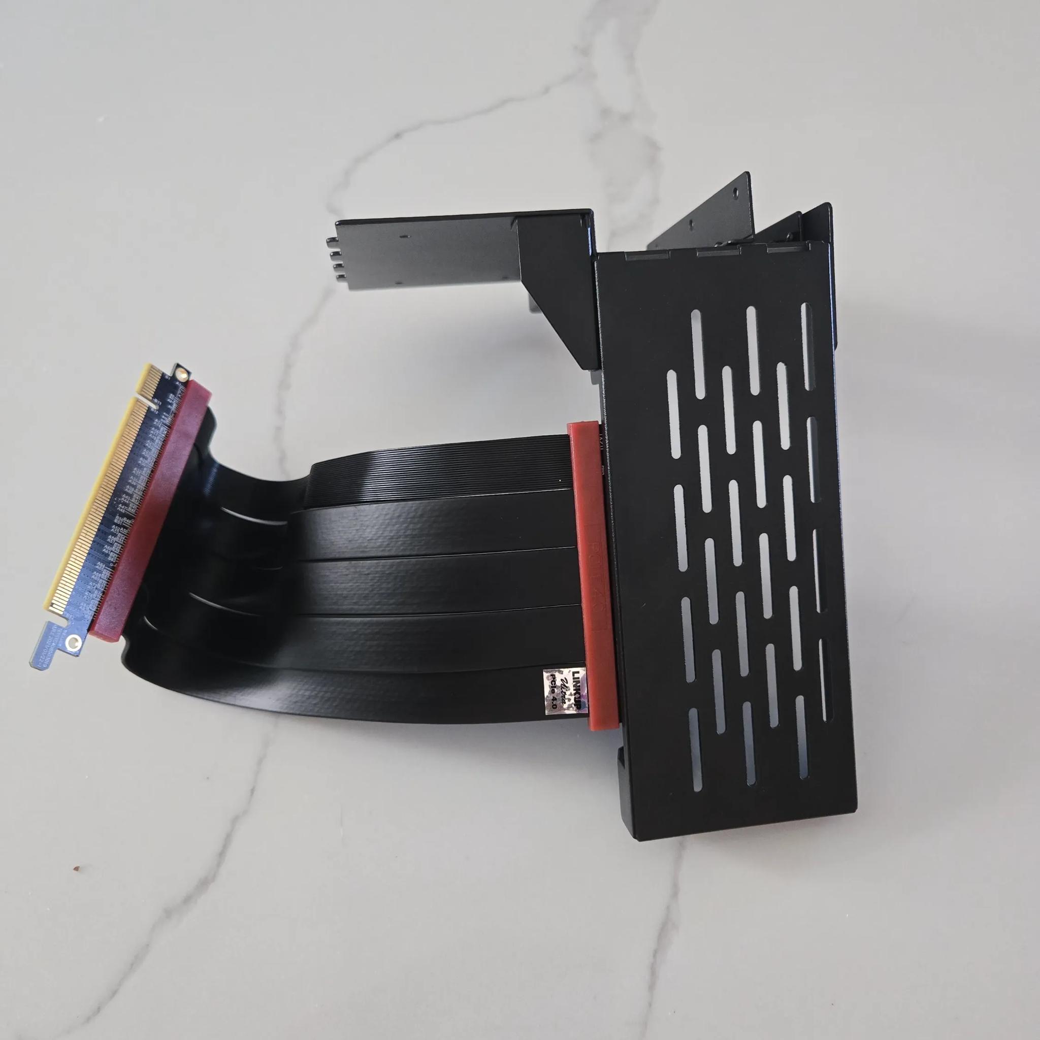 LINKUP Vertical GPU Bracket w/ LINKUP Ultra PCIe 4.0 X16 Gen4 Riser Cable
