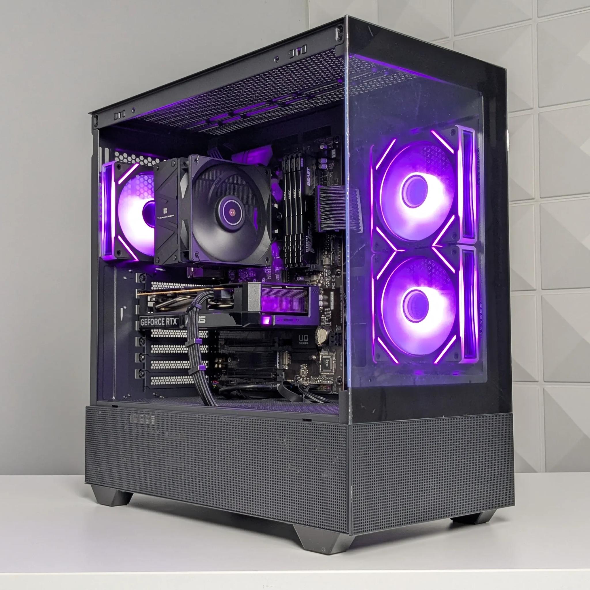 Black RGB Gaming PC - Ryzen 5 5500 - RTX 5060