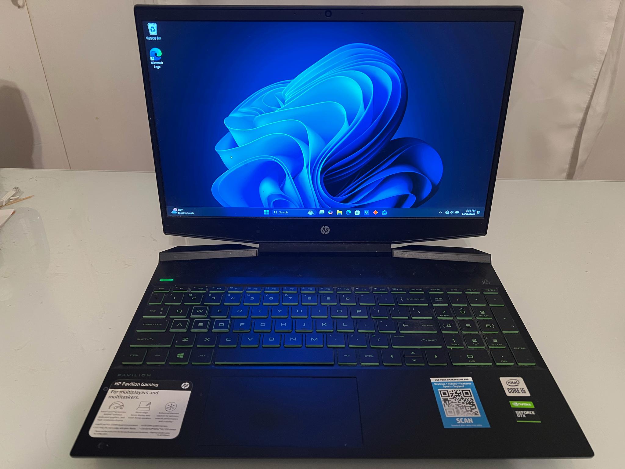 HP Pavilion Gaming Laptop | NVIDIA GTX 1650 | 16 GB RAM | 256 GB SSD | Intel i5