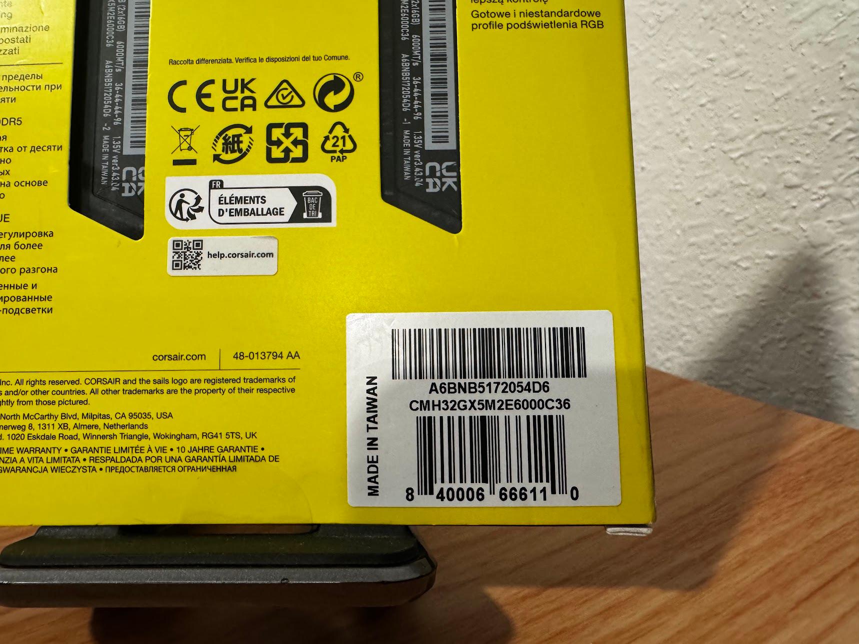 CORSAIR Vengeance RGB 32GB (2 x 16GB) 288-Pin PC RAM DDR5 6000
