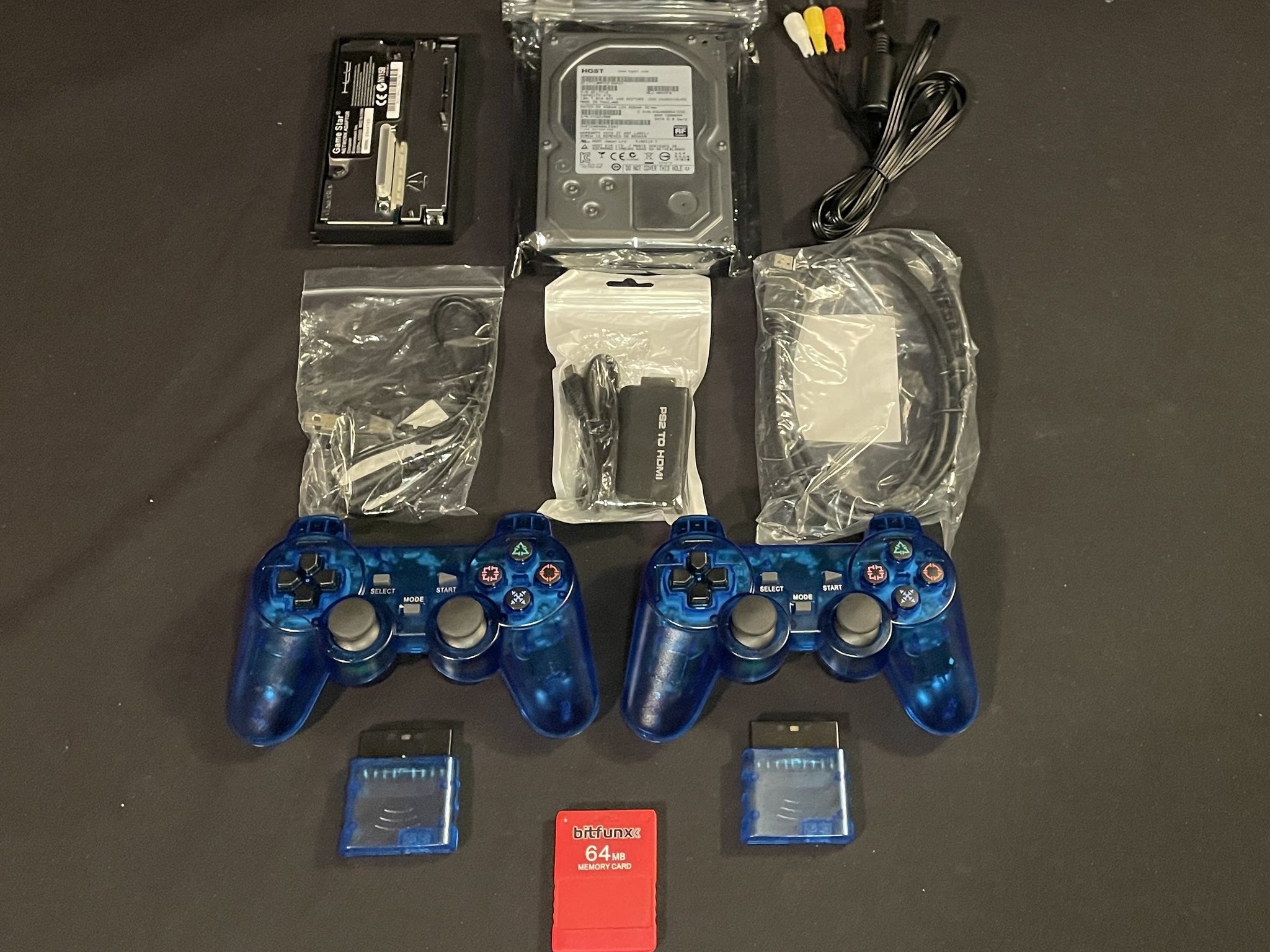 Ps2 Playstation 2 Accessories Kit 4TB Drive Wireless Controllers