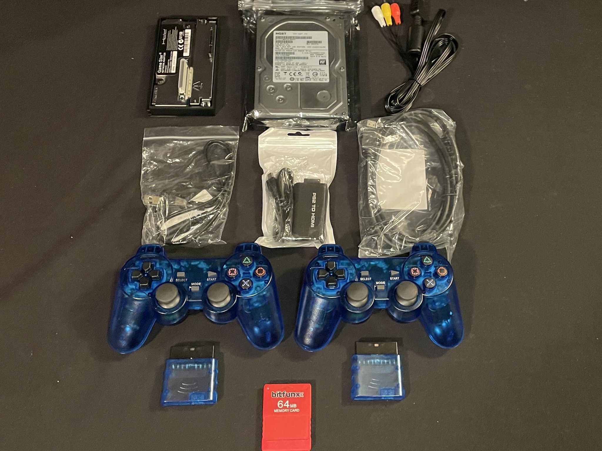 Ps2 Playstation 2 Accessories Kit 4TB Drive Wireless Controllers