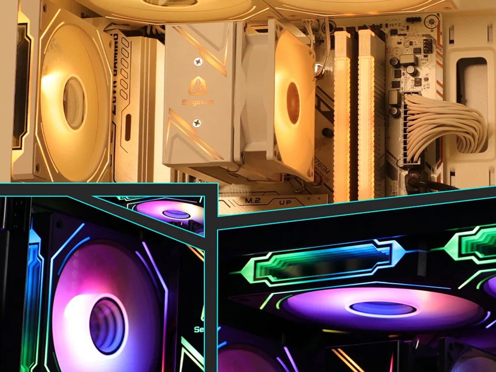 PACK OF 3 SEGOTEP 🪞HB12🪞 | WHITE CASE FAN | 120MM | PWM | ARGB | INFINITE MIRROR REFLECTION