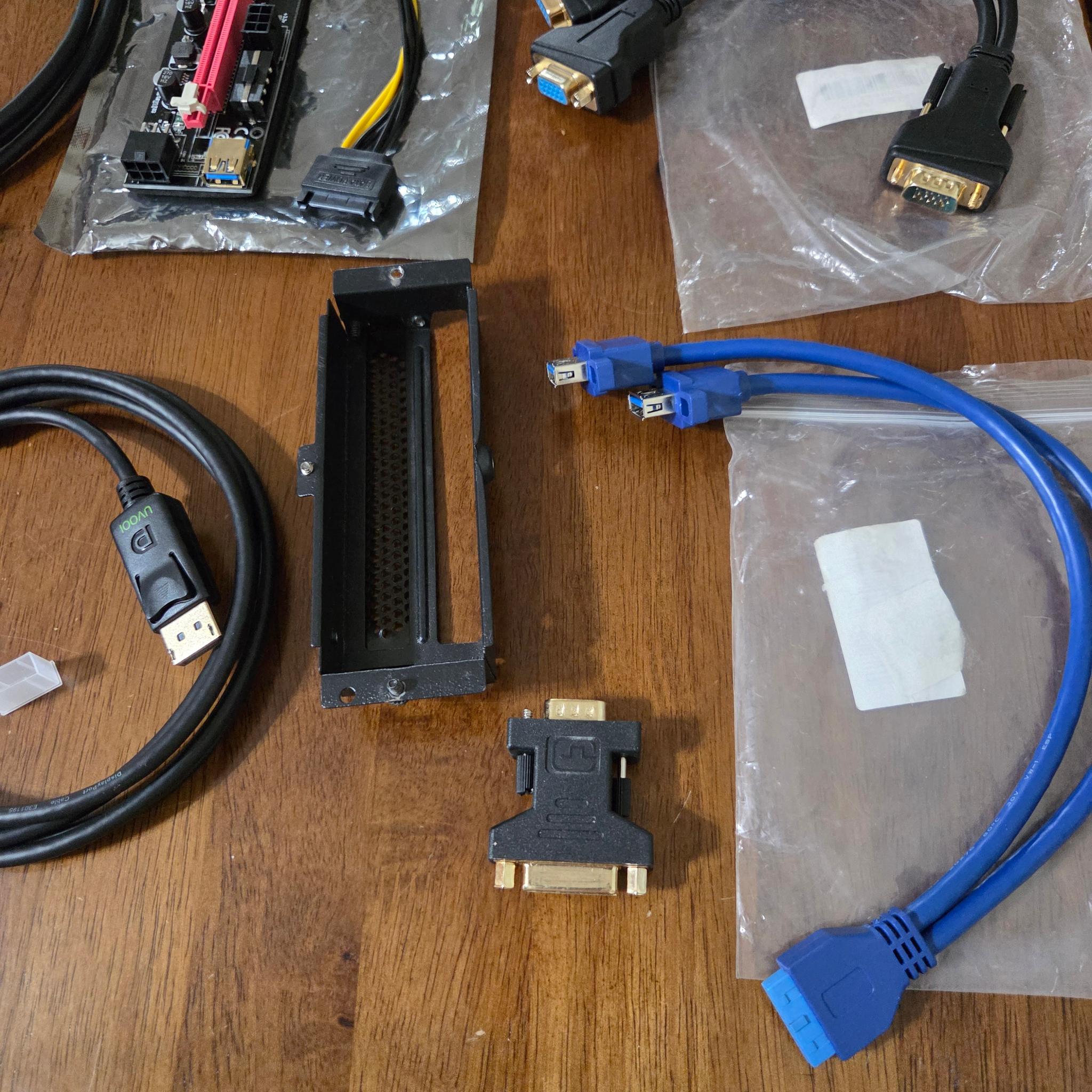 Assorted Computer Cables and Components Package Deal