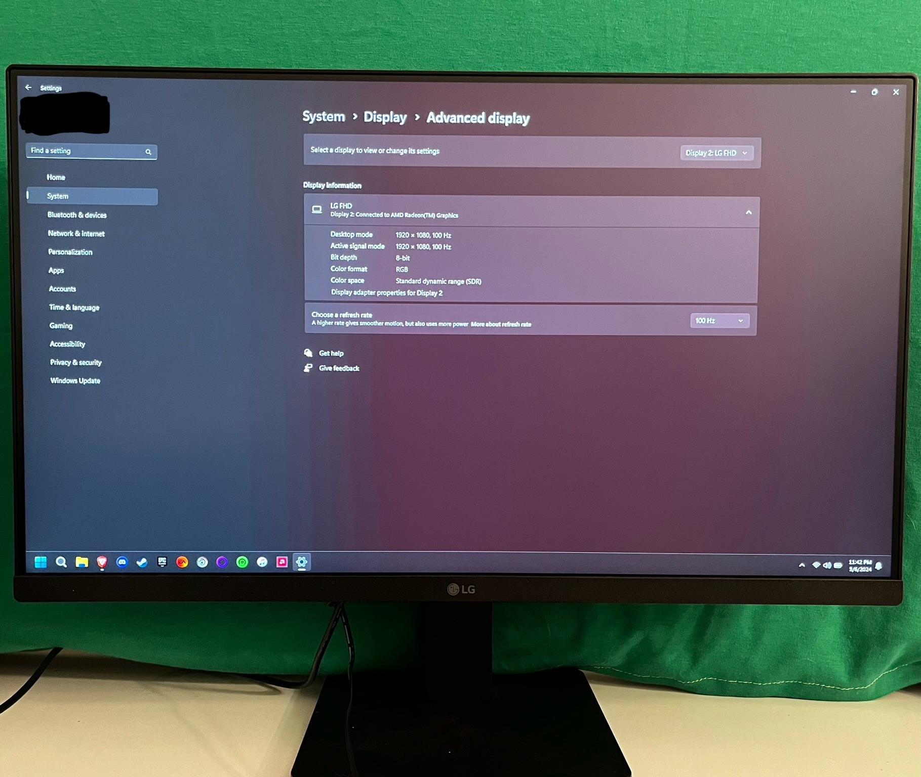 LG 24MR400 24" Monitor | 100 Hz Refresh Rate, 1080P