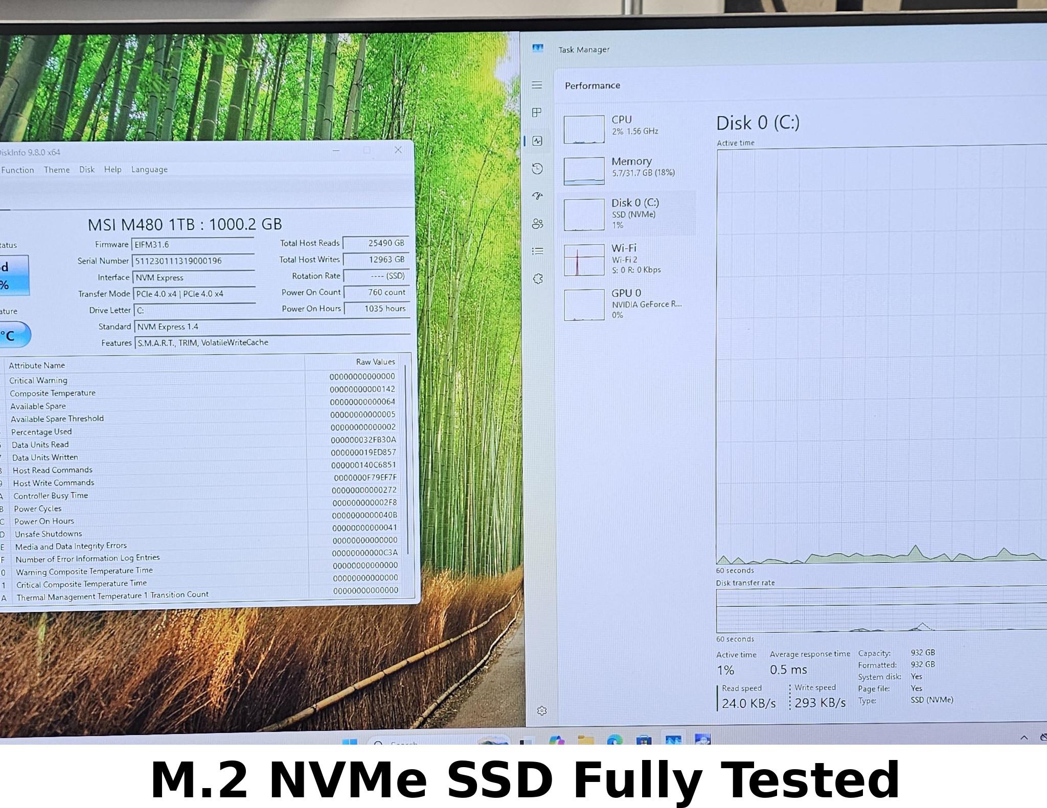1TB NVMe M.2 SSD MSI Spatium M480 PCIe 4.0 Gen4