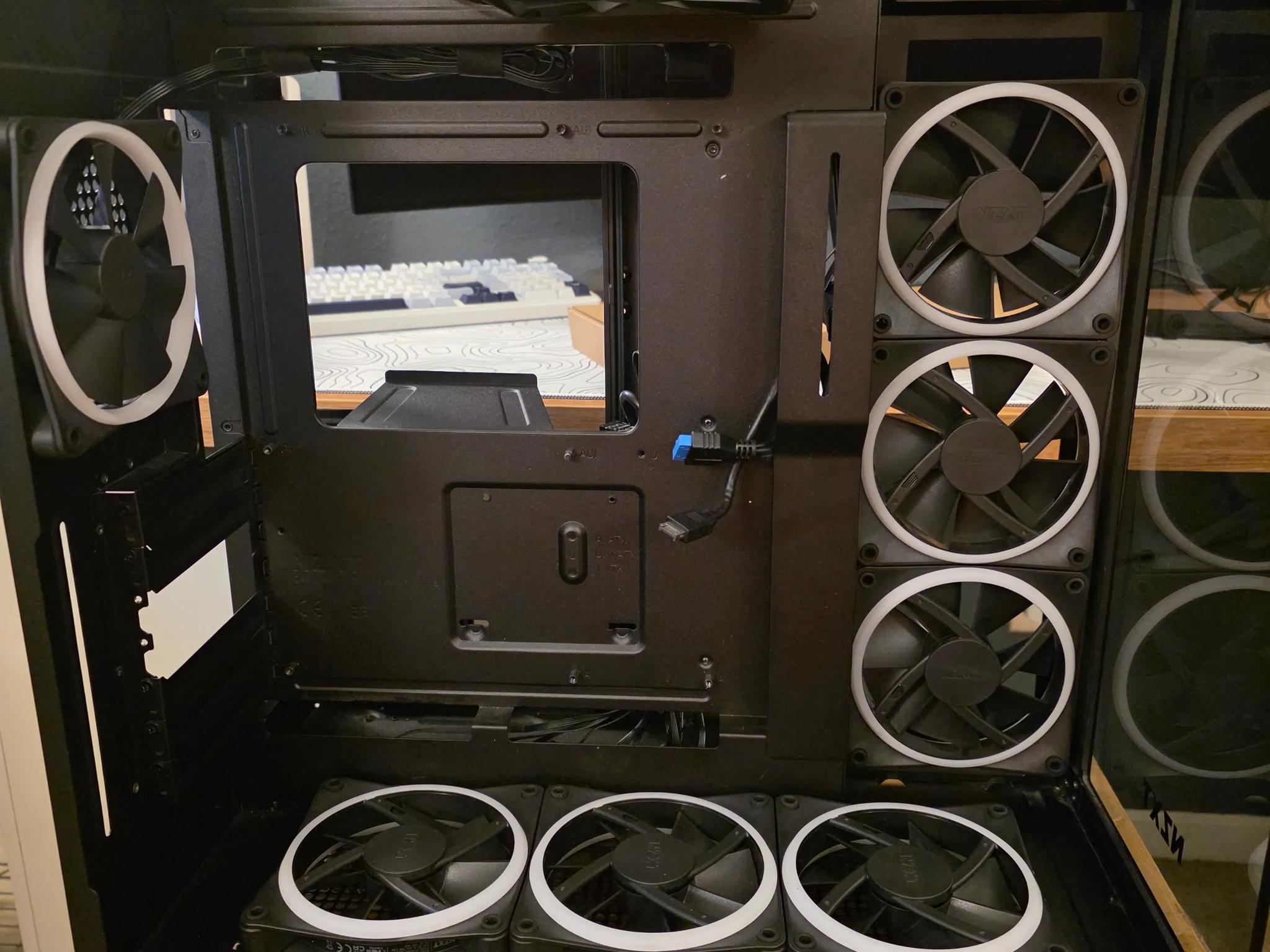 NZXT H9 Elite Tempered Glass ATX Mid-Tower Computer Case - Black EXTRA FANS