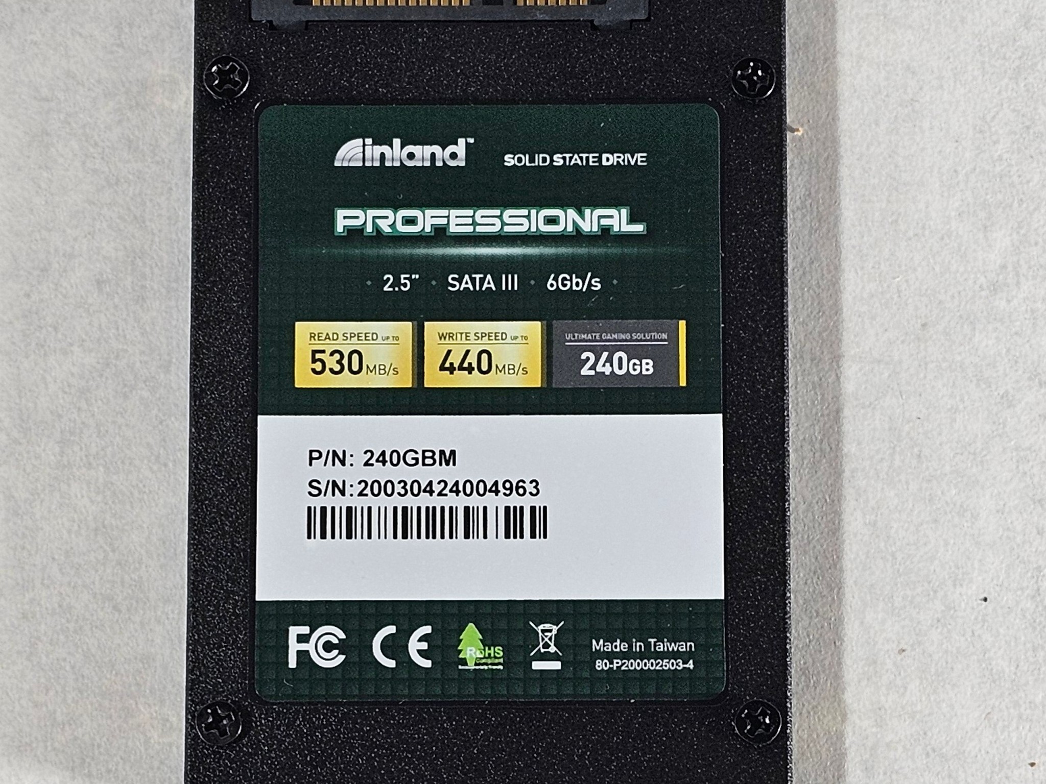 240GB 2.5" SATA SSD Inland